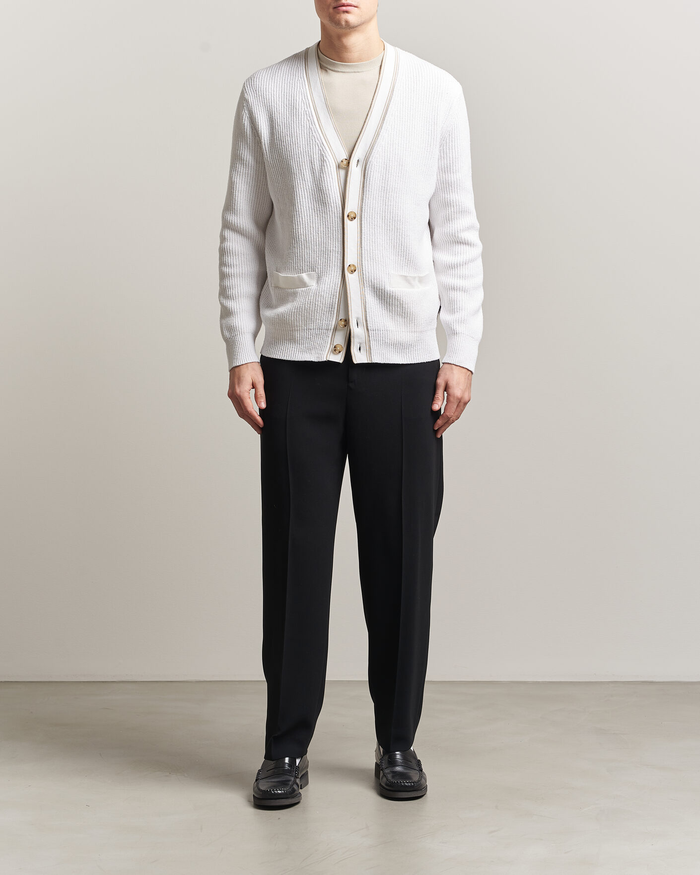 Mies | Puserot | BOSS BLACK | Napoli Knitted Cardigan White