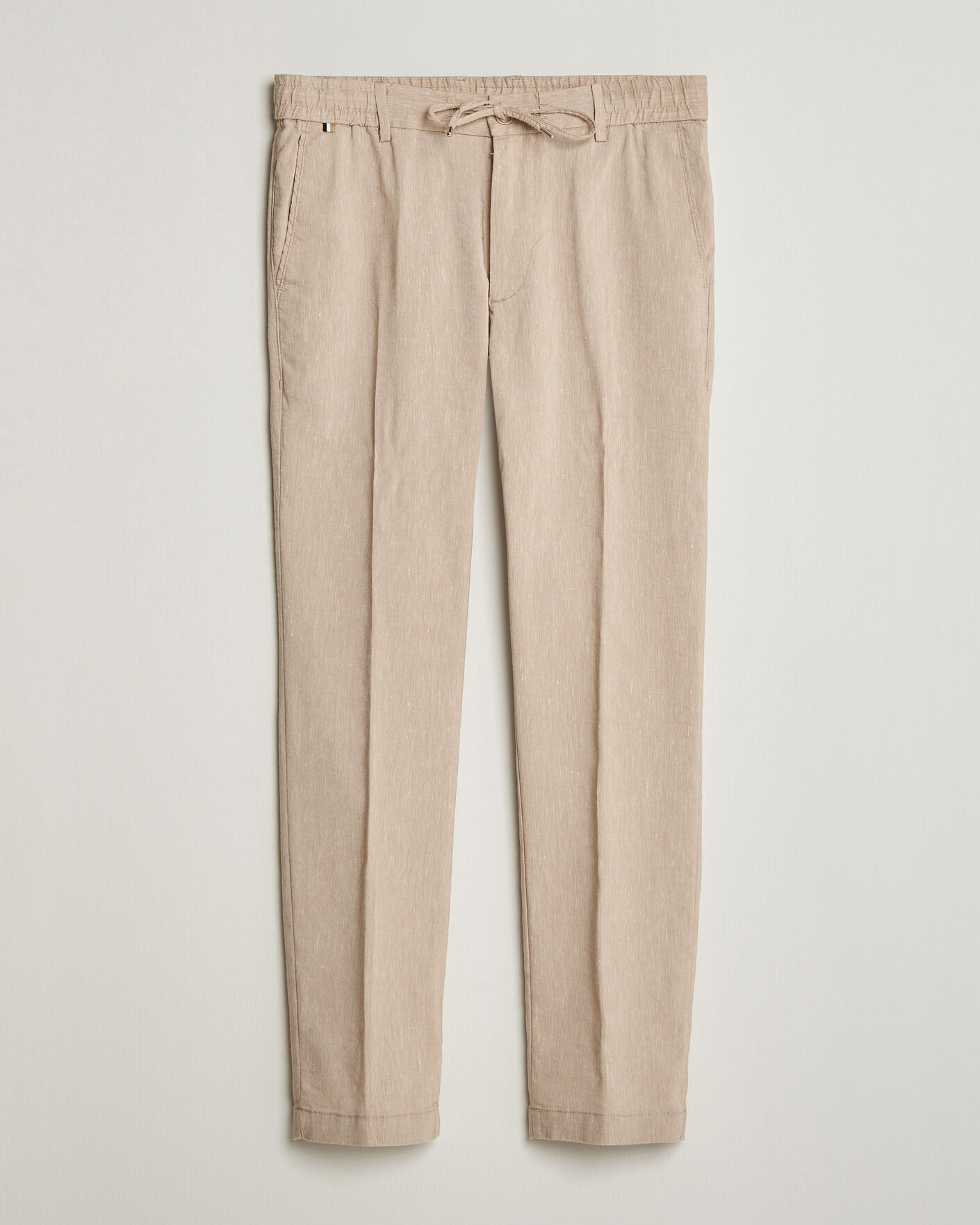 Mies | Housut | BOSS BLACK | Kane Linen Drawstring Trousers Open Beige