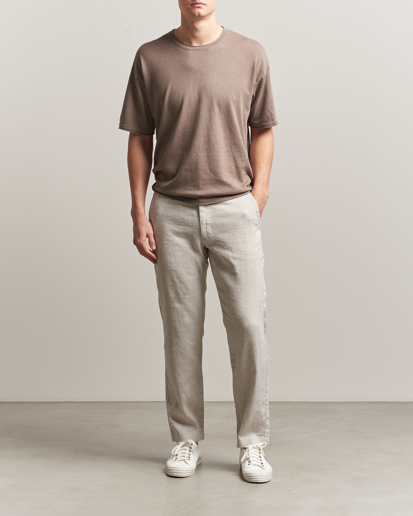 Mies | Housut | BOSS ORANGE | Sanderson Linen Pants Open Grey