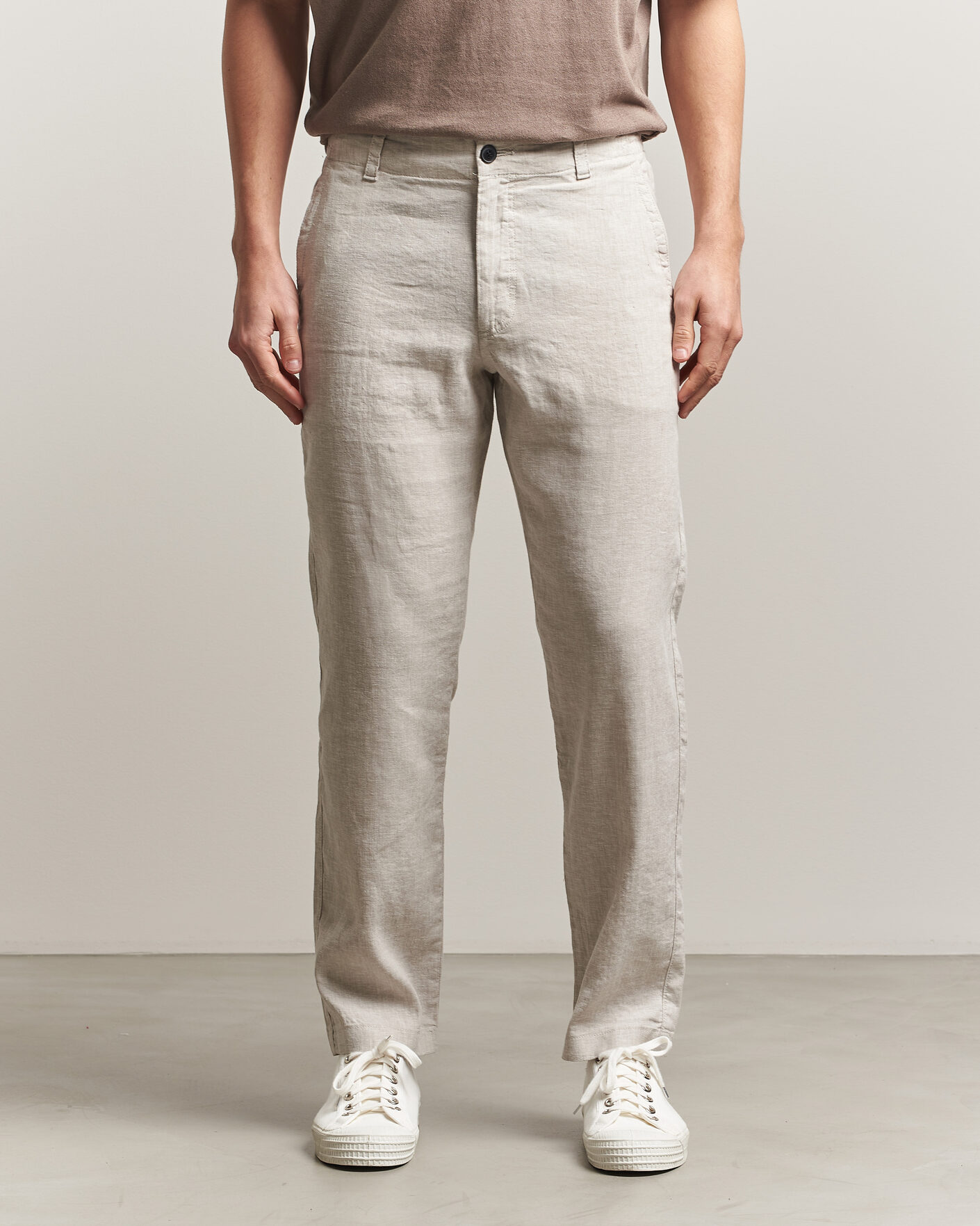 Mies | Housut | BOSS ORANGE | Sanderson Linen Pants Open Grey