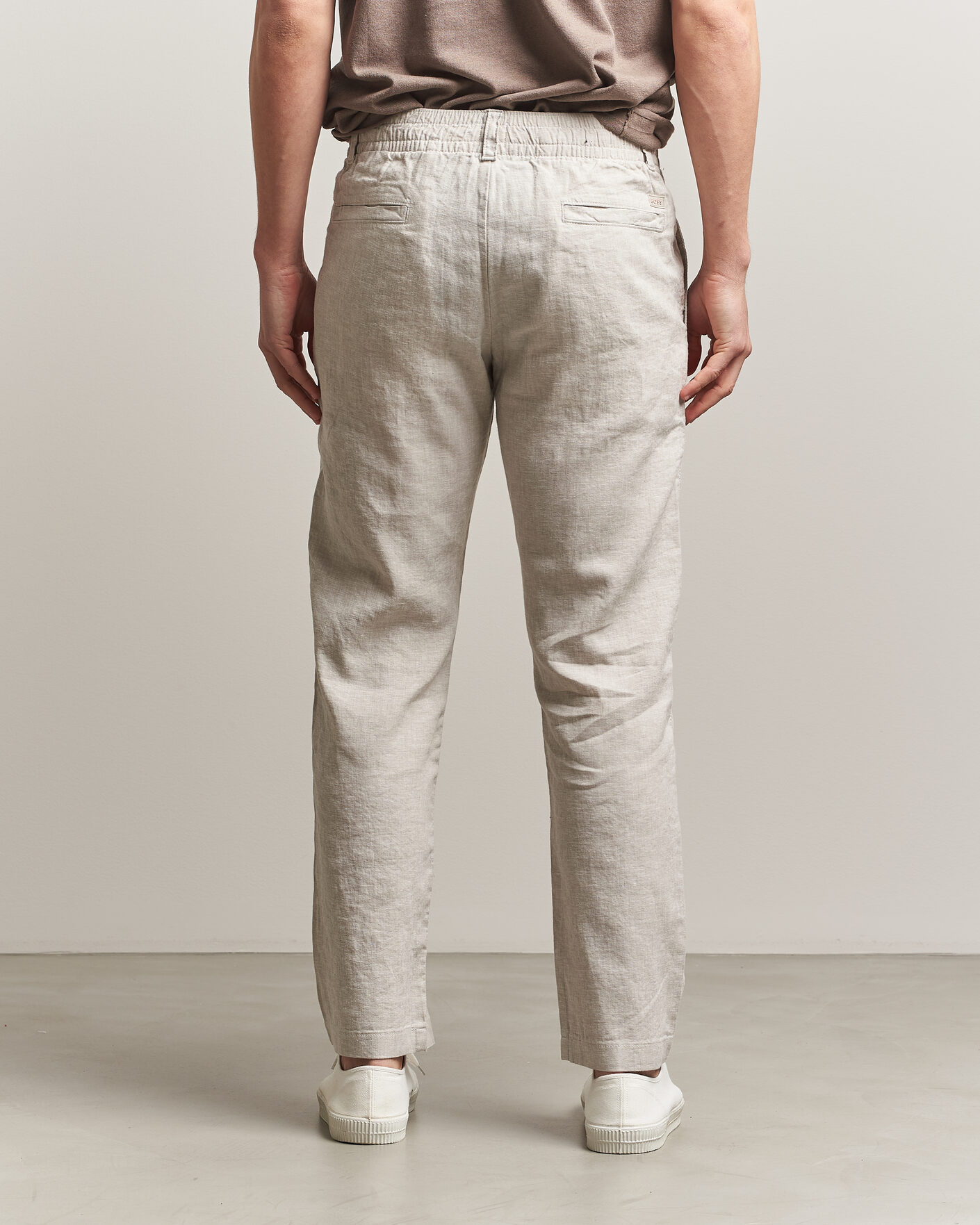Mies | Housut | BOSS ORANGE | Sanderson Linen Pants Open Grey
