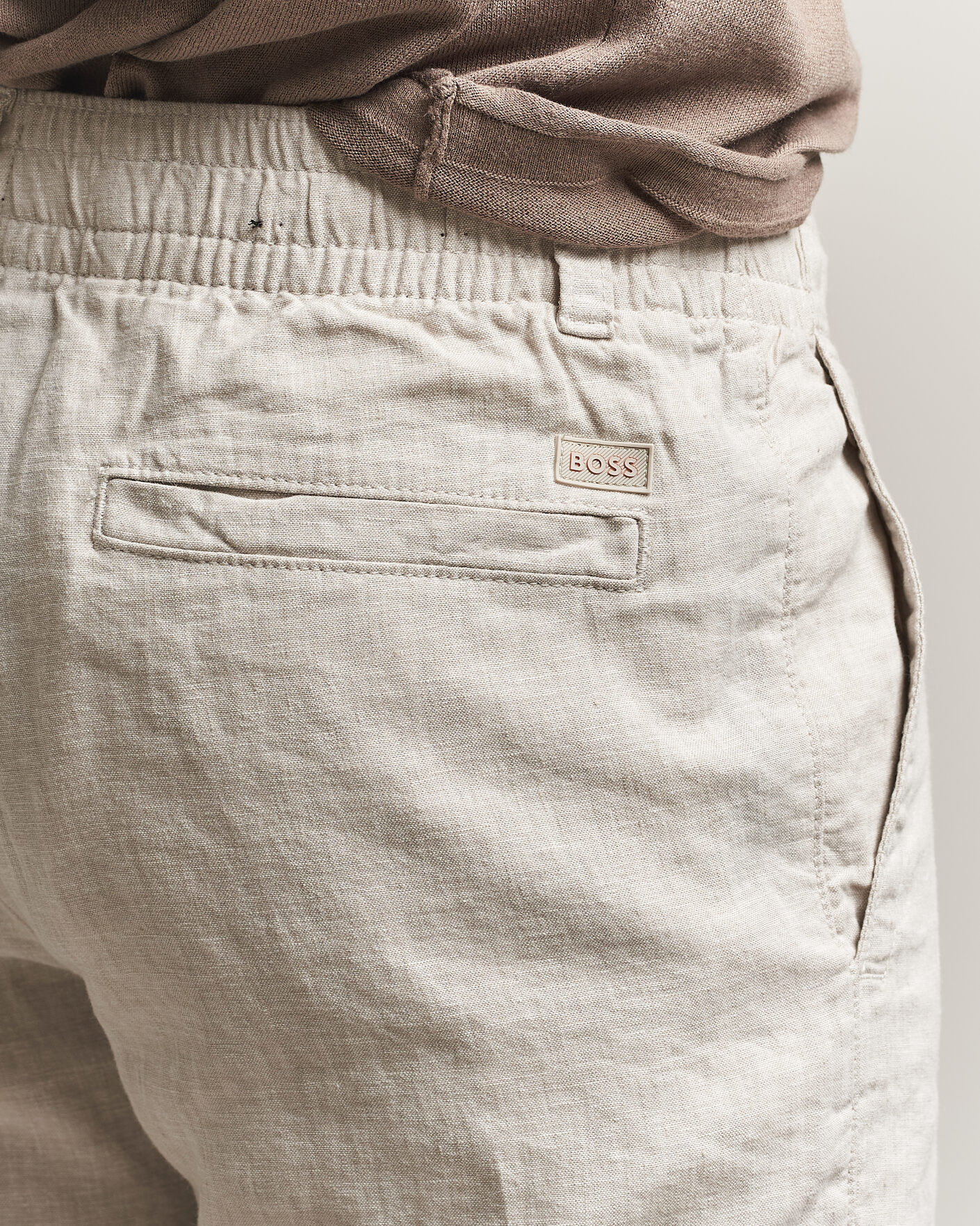 Mies | Housut | BOSS ORANGE | Sanderson Linen Pants Open Grey