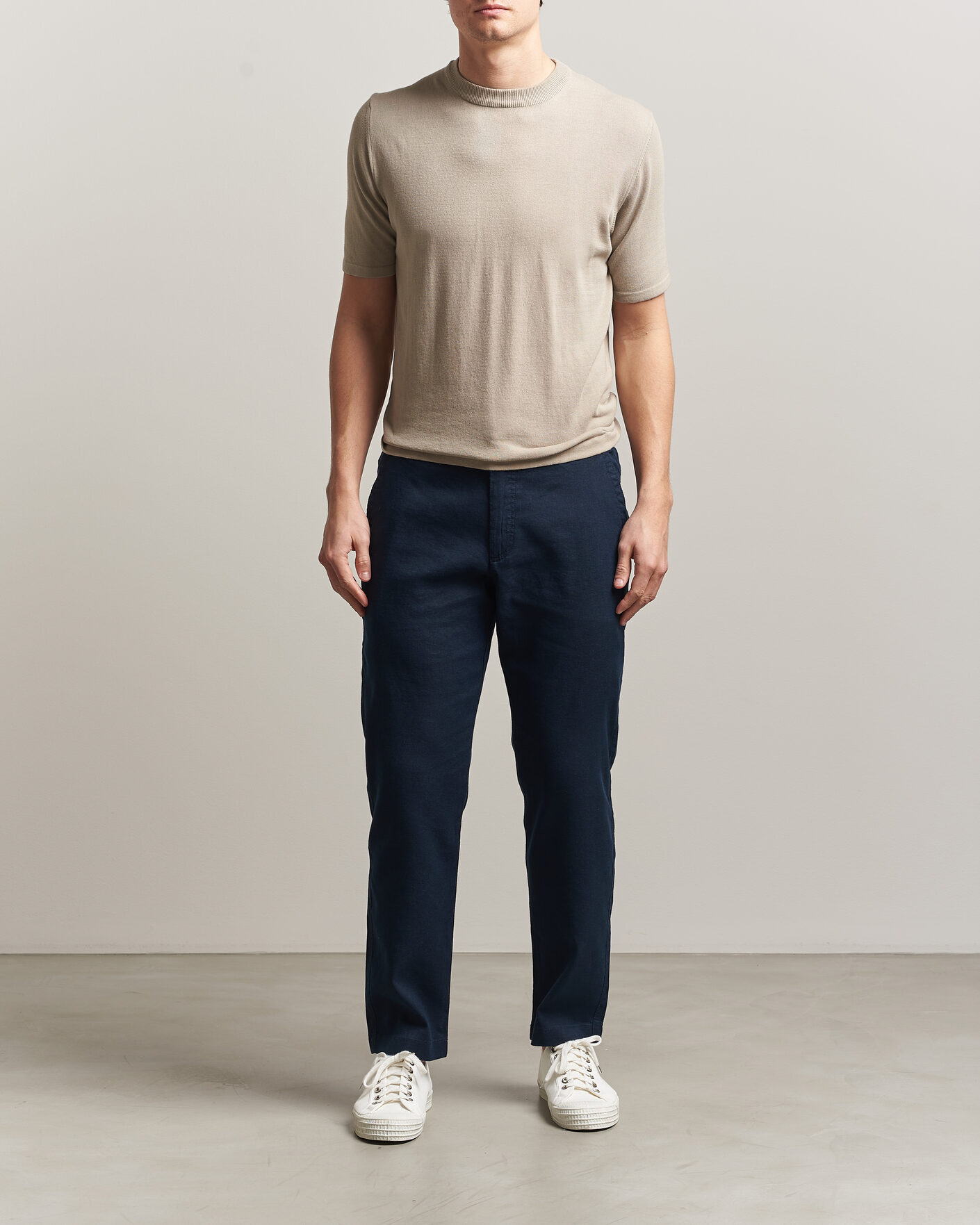 Mies | Housut | BOSS ORANGE | Sanderson Linen Pants Dark Blue
