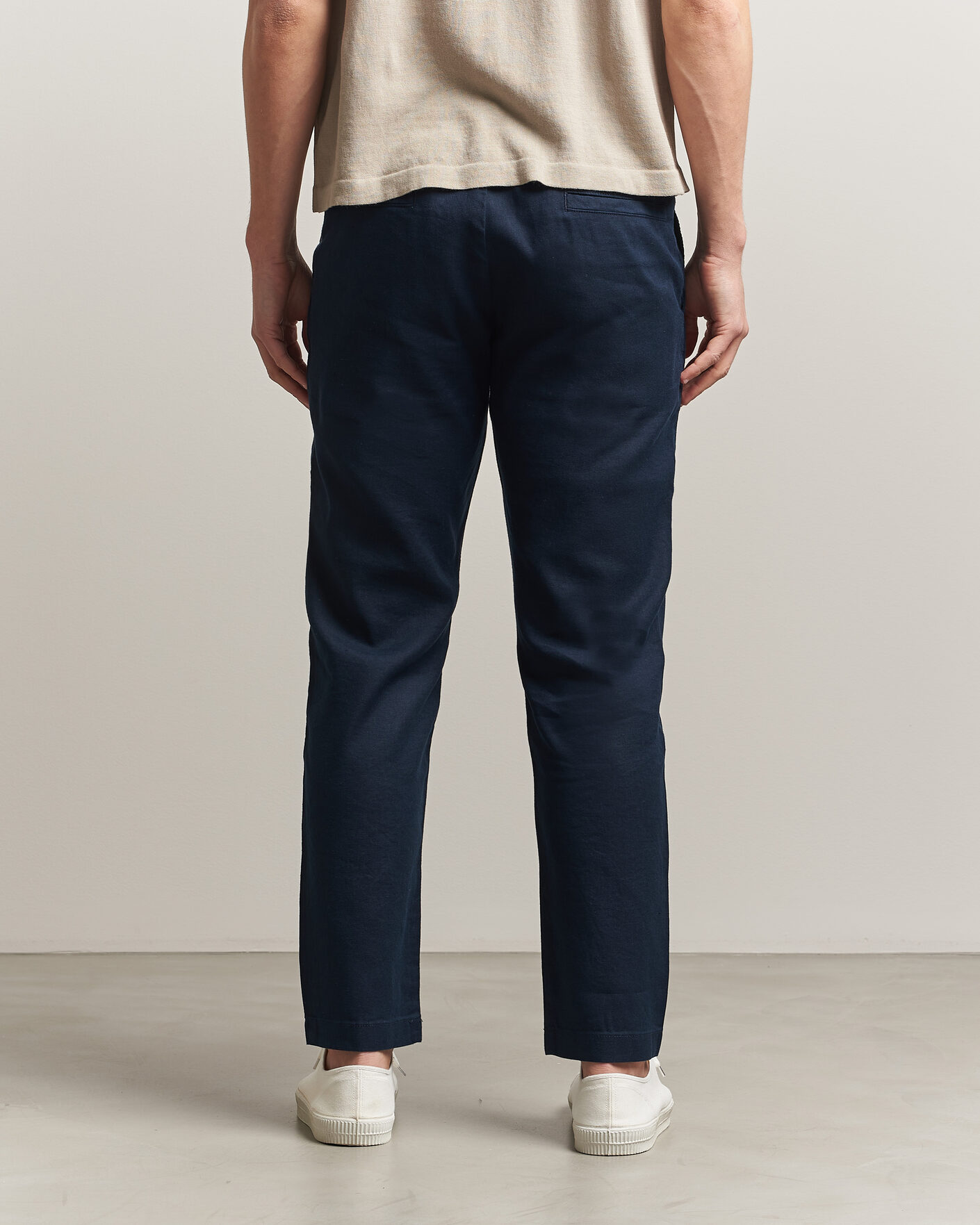 Mies | Housut | BOSS ORANGE | Sanderson Linen Pants Dark Blue