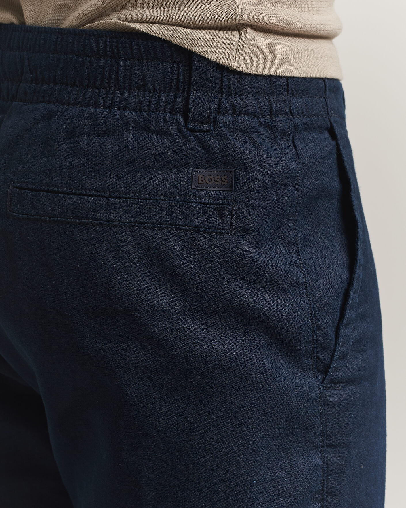 Mies | Housut | BOSS ORANGE | Sanderson Linen Pants Dark Blue