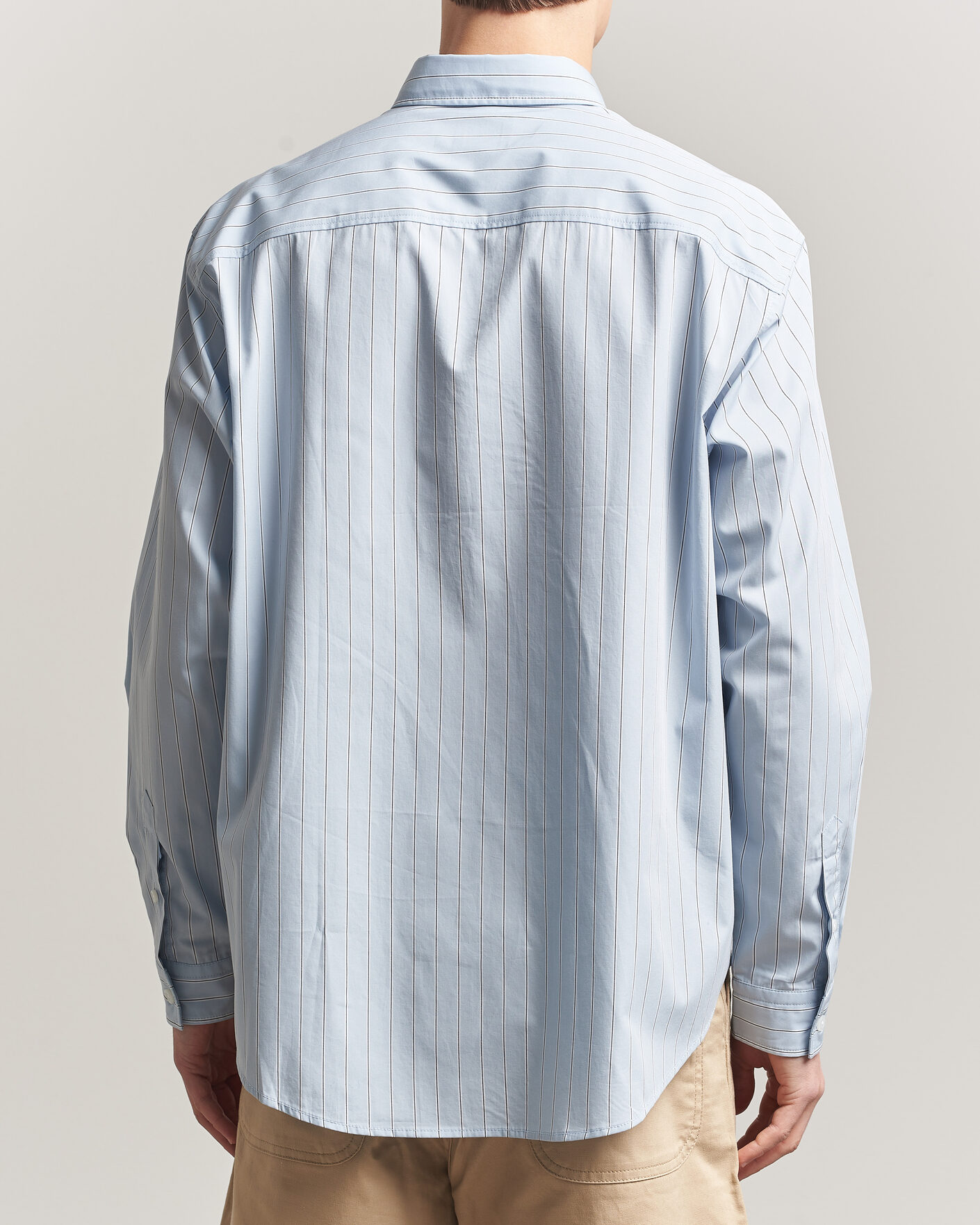 Mies | Kauluspaidat | HUGO | Ebalto Striped Cotton Shirt Open Blue