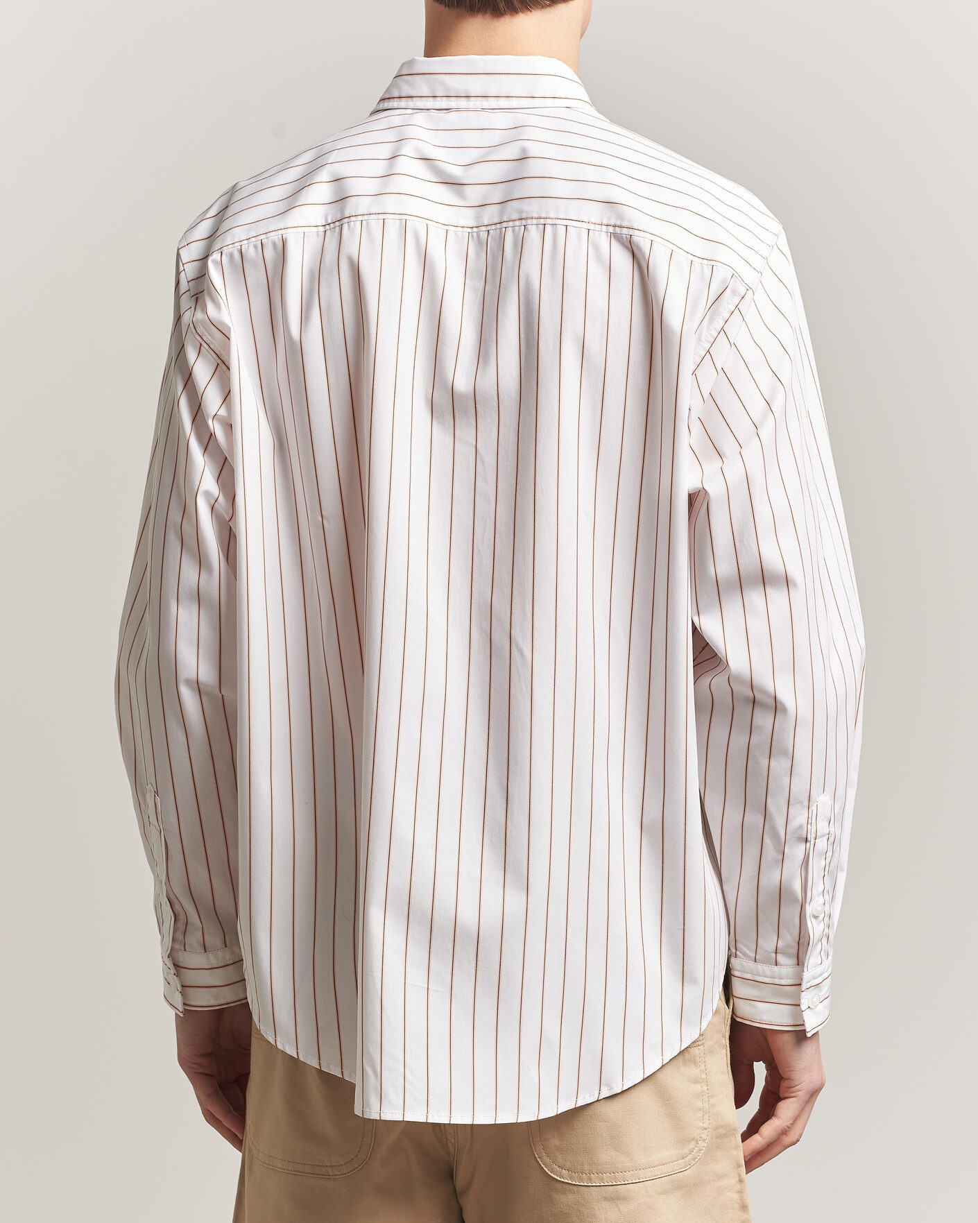 Mies | Kauluspaidat | HUGO | Ebalto Striped Cotton Shirt Light Orange