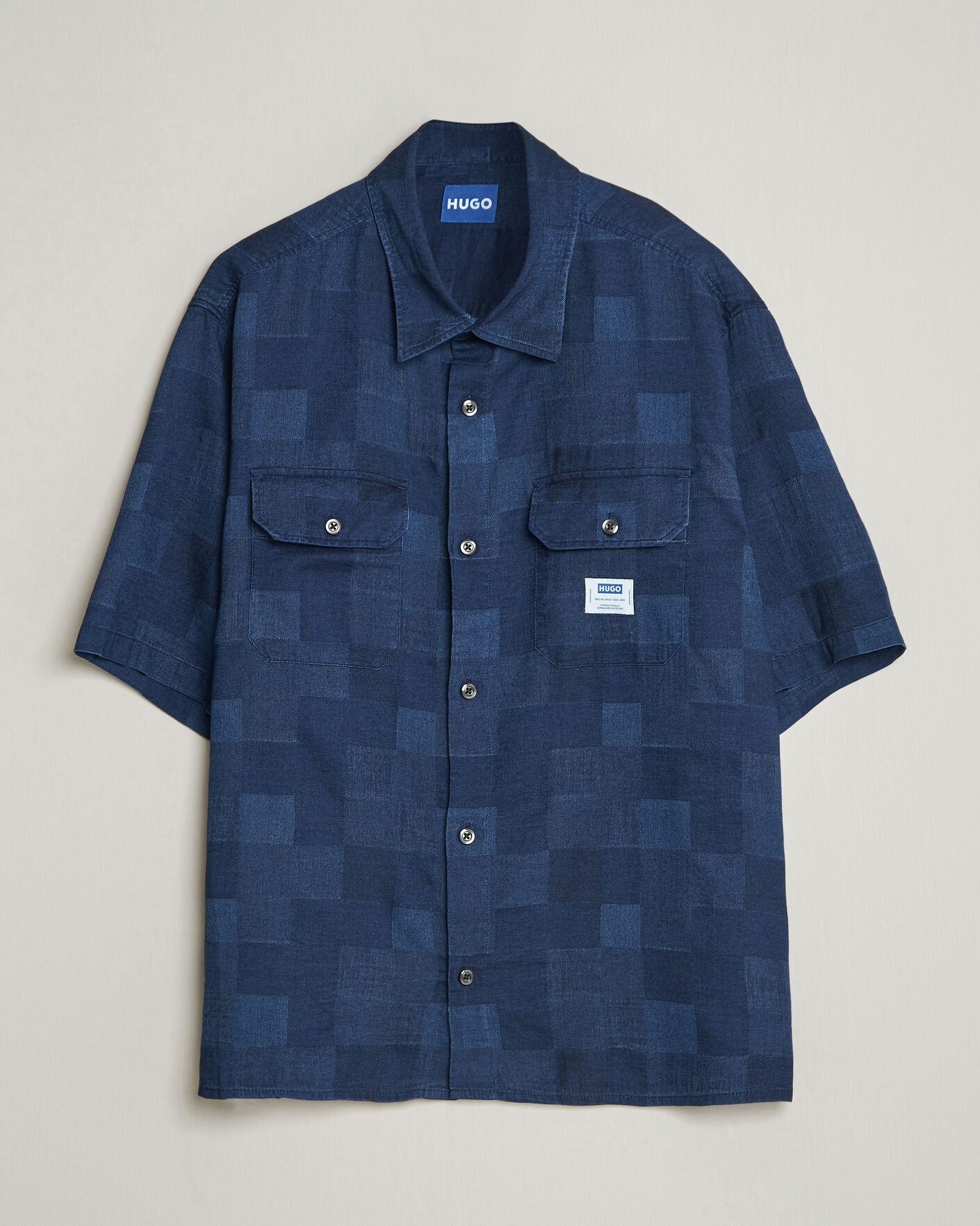 Mies | Kauluspaidat | HUGO | Ekyno Workwear Short Sleeve Shirt Dark Blue