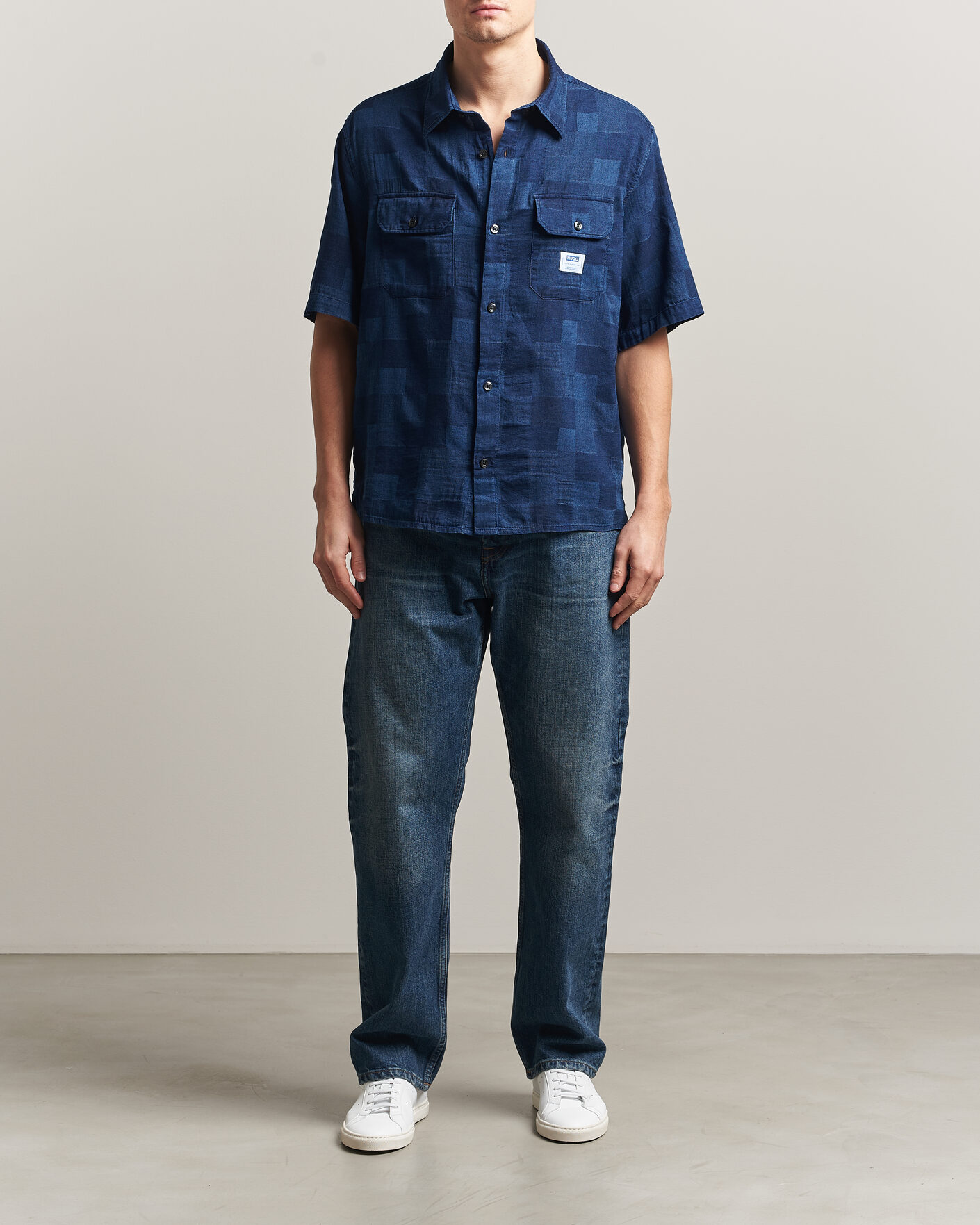 Mies | Kauluspaidat | HUGO | Ekyno Workwear Short Sleeve Shirt Dark Blue