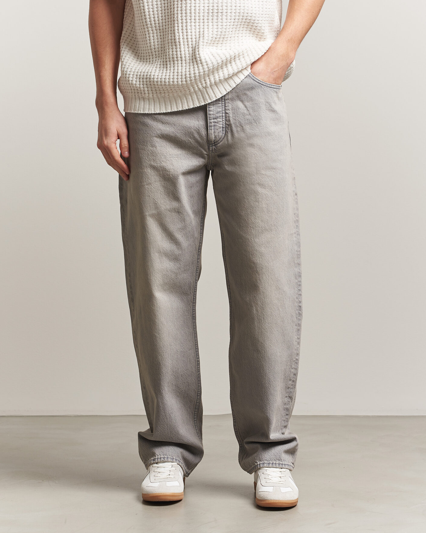 Mies | Kauluspaidat | HUGO | Nate Baggy Fit Jeans Medium Grey