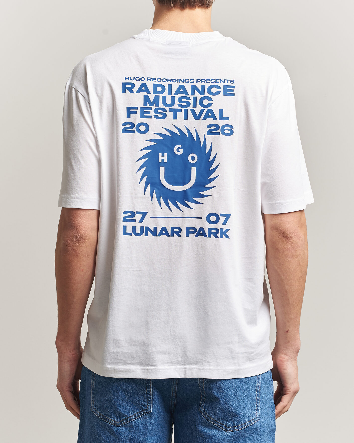 Mies | T-paidat | HUGO | Nunarix Printed Crew Neck T-Shirt White