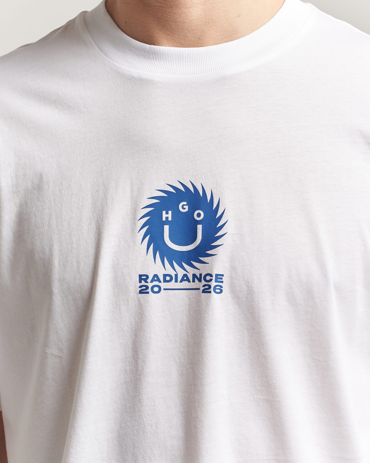 Mies | T-paidat | HUGO | Nunarix Printed Crew Neck T-Shirt White