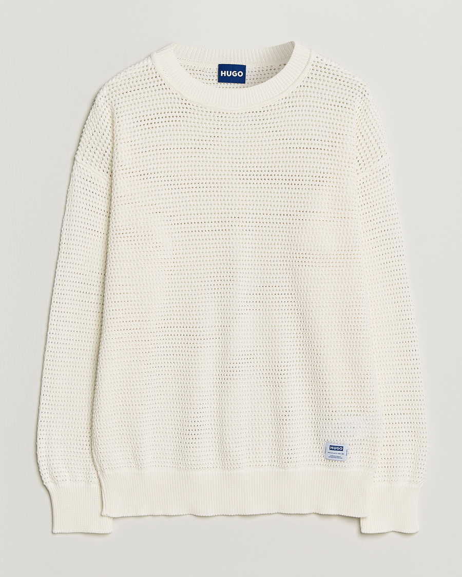 Mies | Puserot | HUGO | Sanjou Knitted Sweater Open White