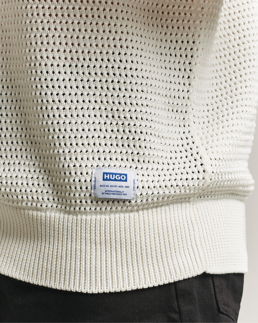 Mies | Puserot | HUGO | Sanjou Knitted Sweater Open White