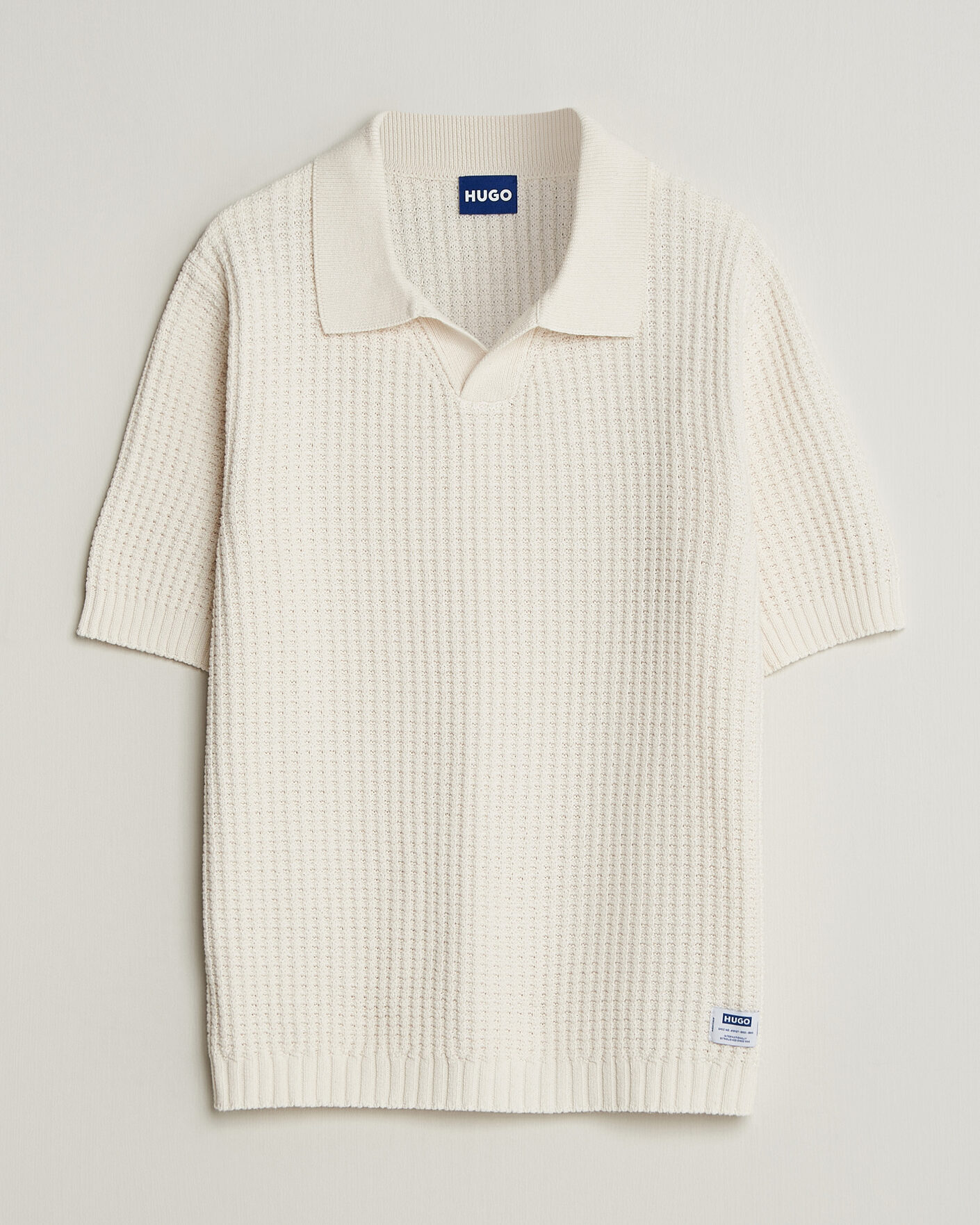 Mies | Pikeet | HUGO | Spero Knitted Polo Open White