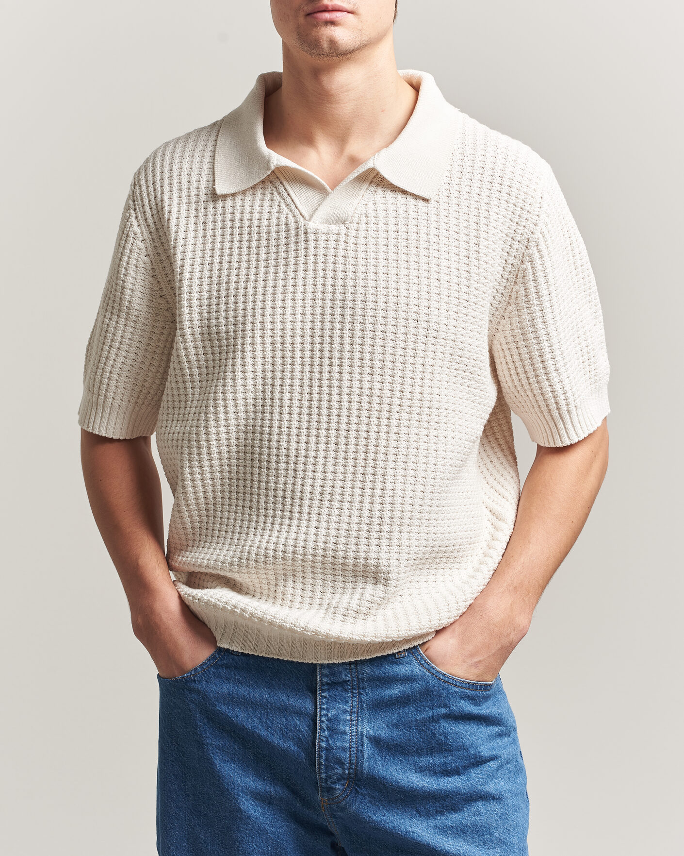 Mies | Pikeet | HUGO | Spero Knitted Polo Open White