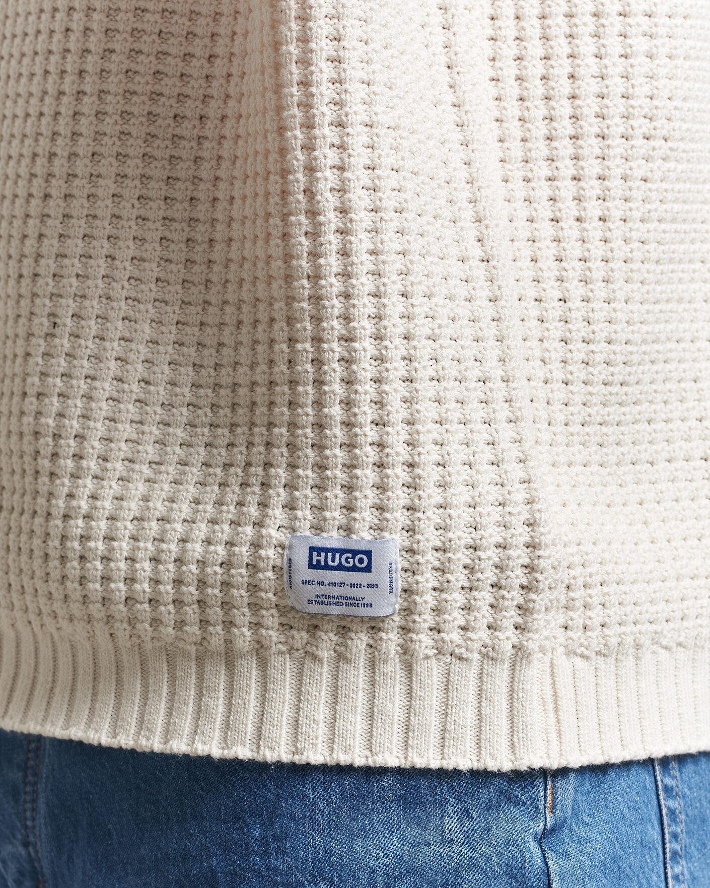 Mies | Pikeet | HUGO | Spero Knitted Polo Open White