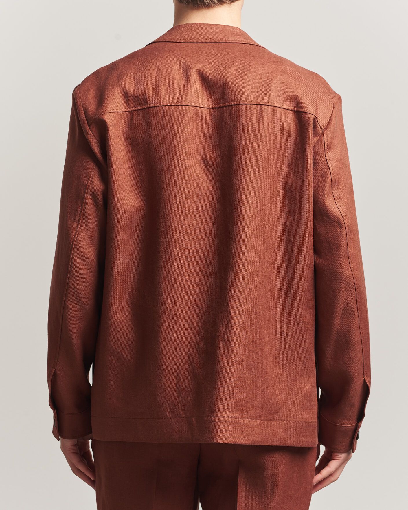Mies | Kauluspaidat | BOSS CAMEL | Corvin Linen Overshirt Medium Brown