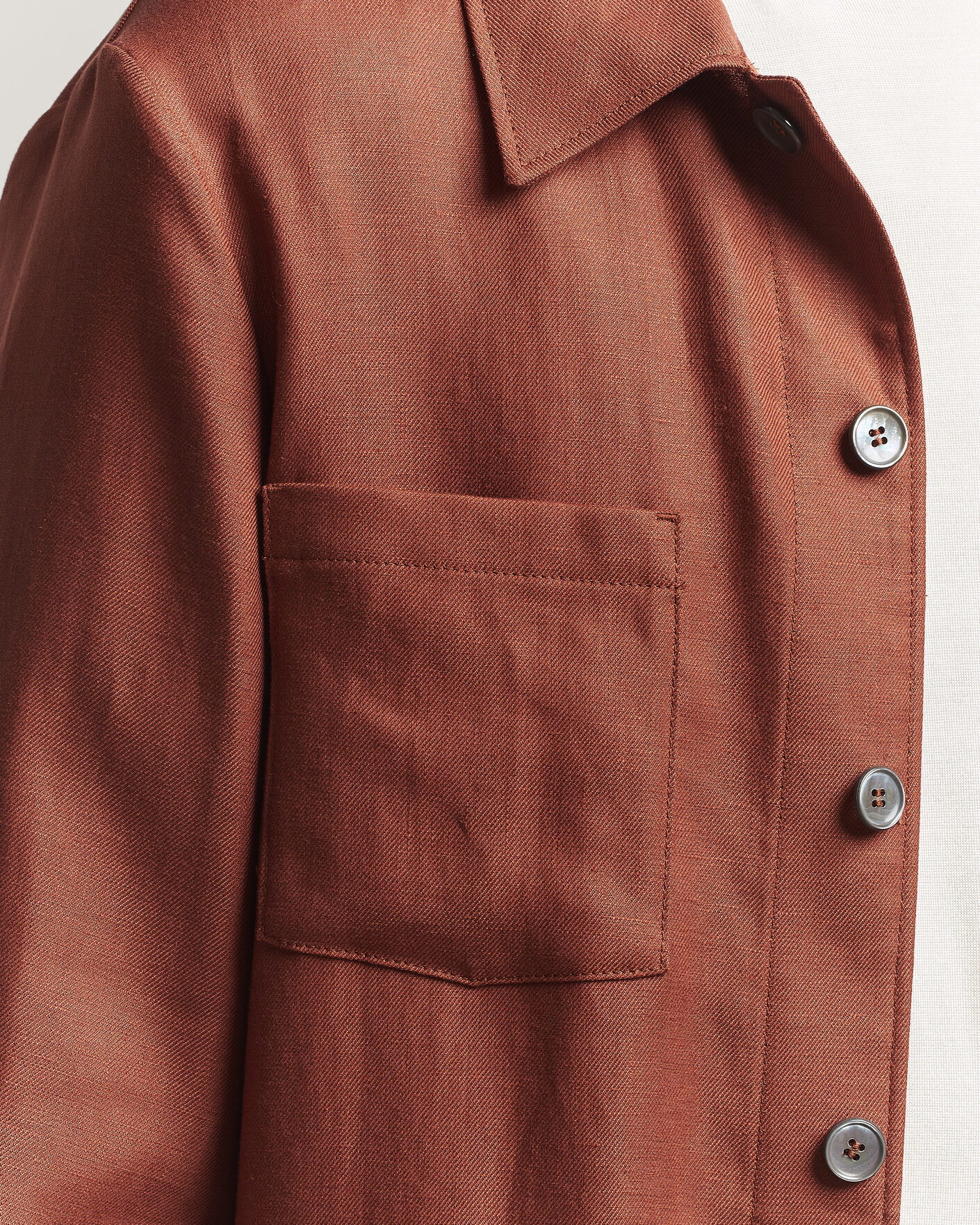 Mies | Kauluspaidat | BOSS CAMEL | Corvin Linen Overshirt Medium Brown