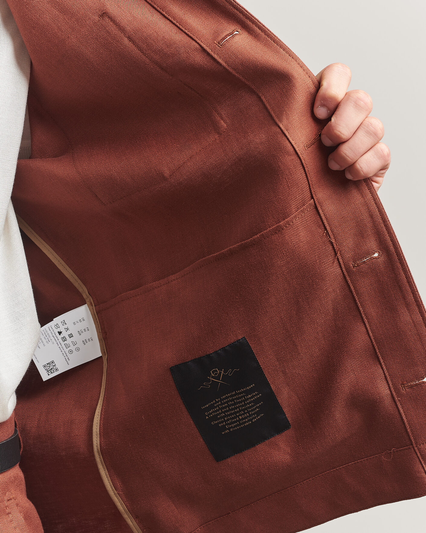 Mies | Kauluspaidat | BOSS CAMEL | Corvin Linen Overshirt Medium Brown