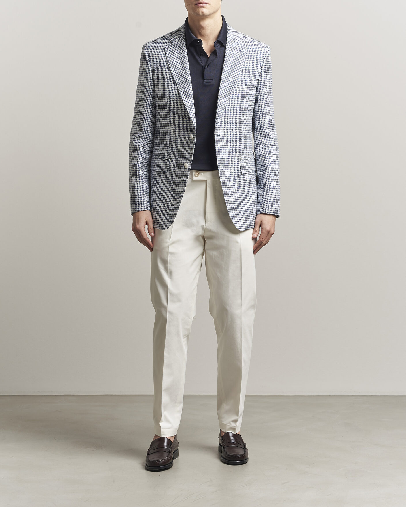 Mies | Housut | BOSS CAMEL | Peet Cotton Pleated Trousers Open White