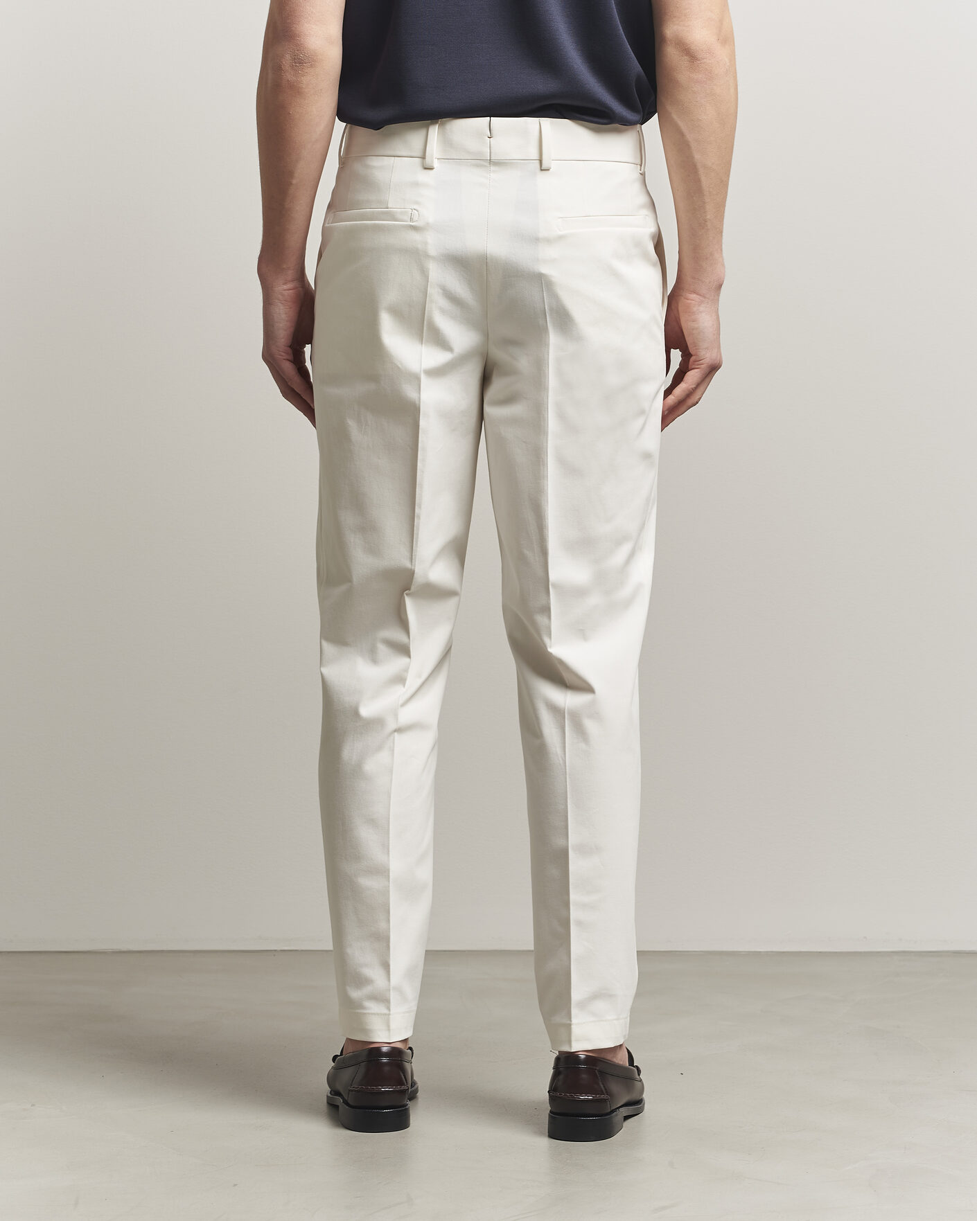 Mies | Housut | BOSS CAMEL | Peet Cotton Pleated Trousers Open White