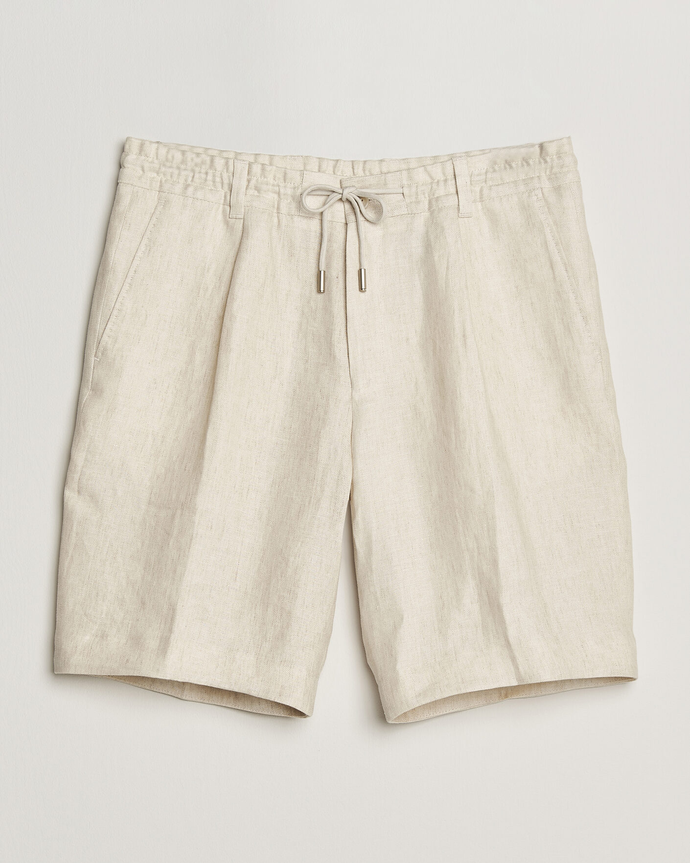 Mies | Shortsit | BOSS CAMEL | Peet Linen Drawstring Shorts Open White