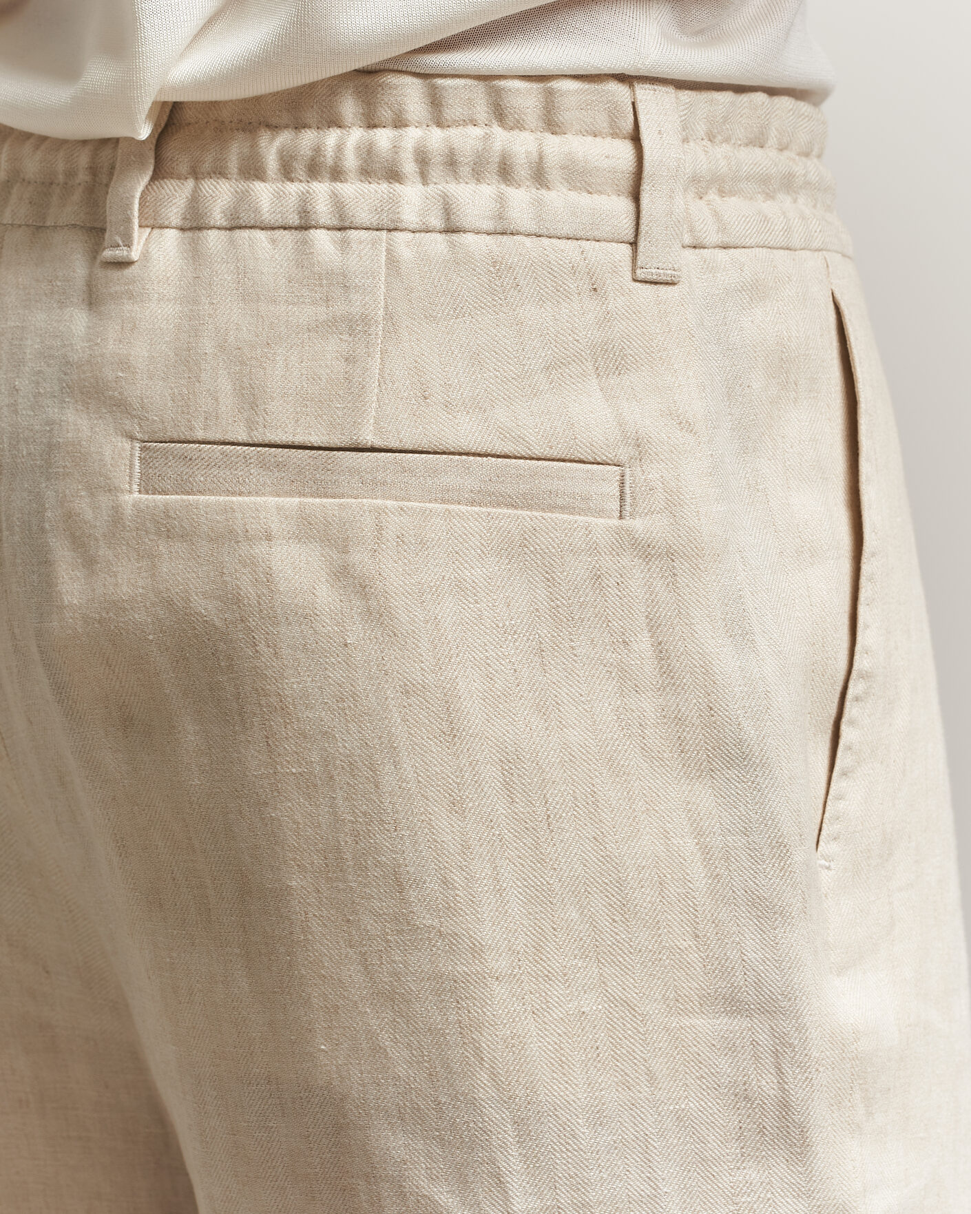 Mies | Shortsit | BOSS CAMEL | Peet Linen Drawstring Shorts Open White