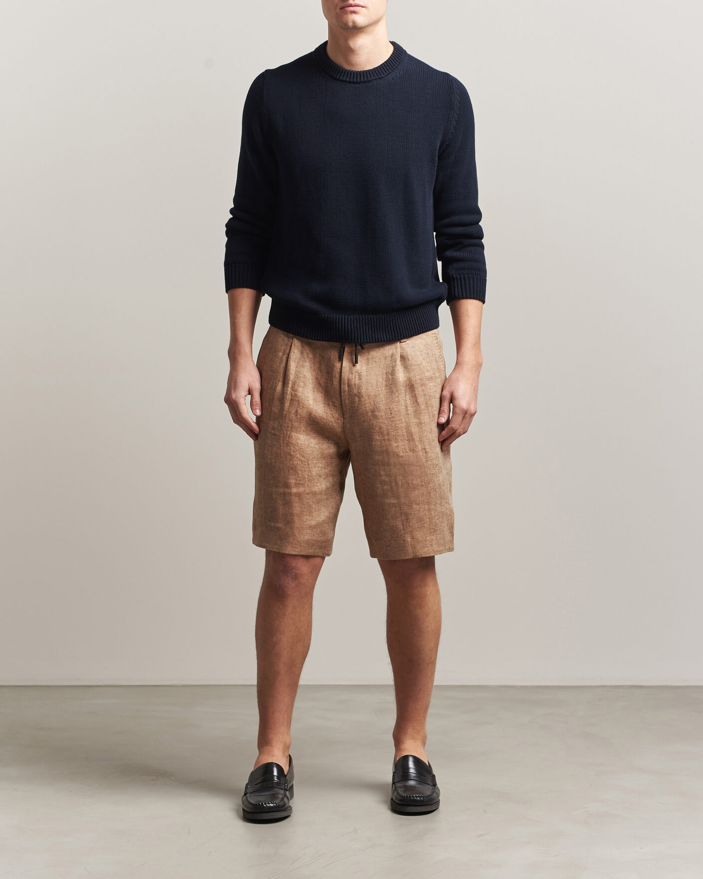 Mies | Shortsit | BOSS CAMEL | Peet Linen Drawstring Shorts Medium Beige