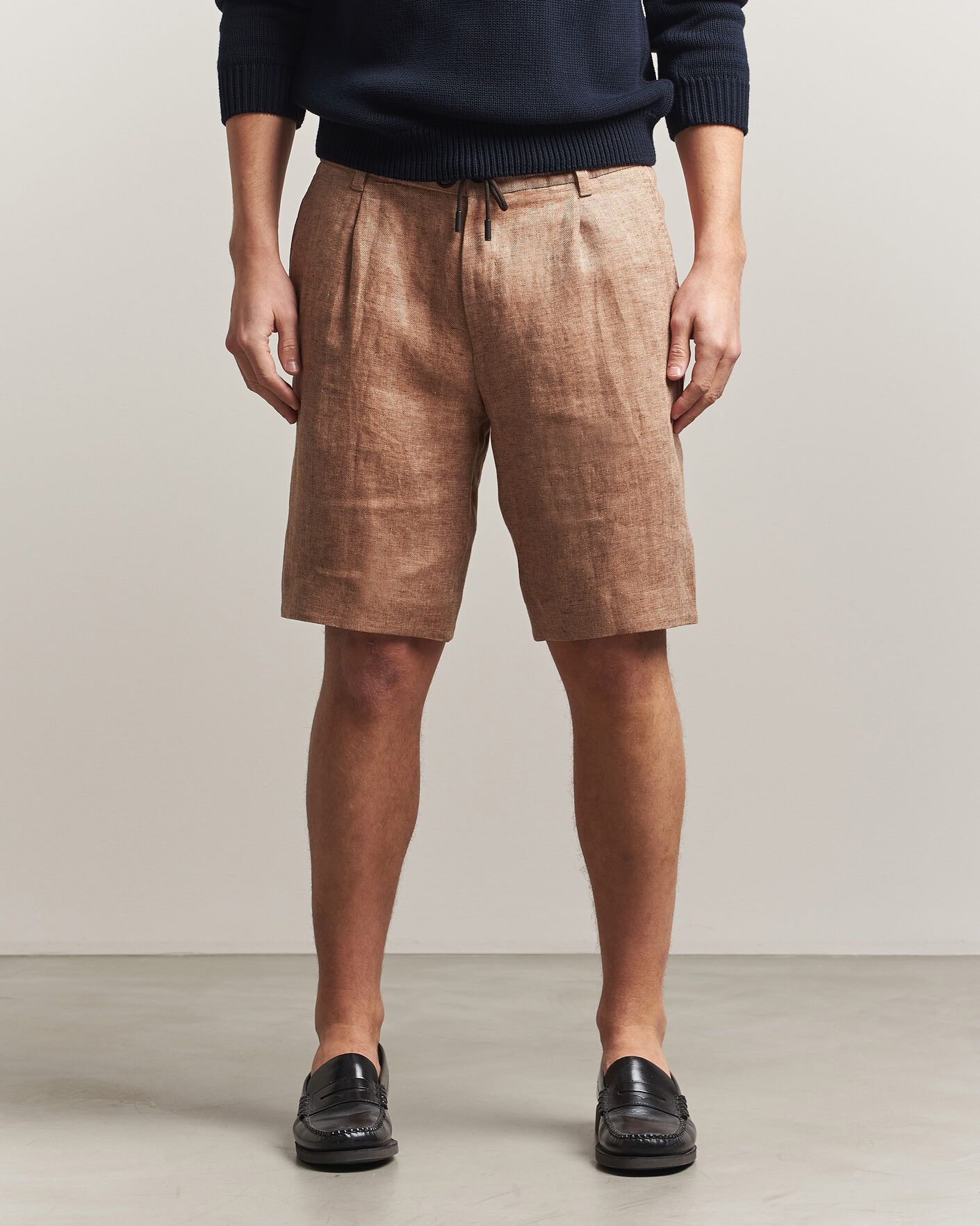 Mies | Shortsit | BOSS CAMEL | Peet Linen Drawstring Shorts Medium Beige