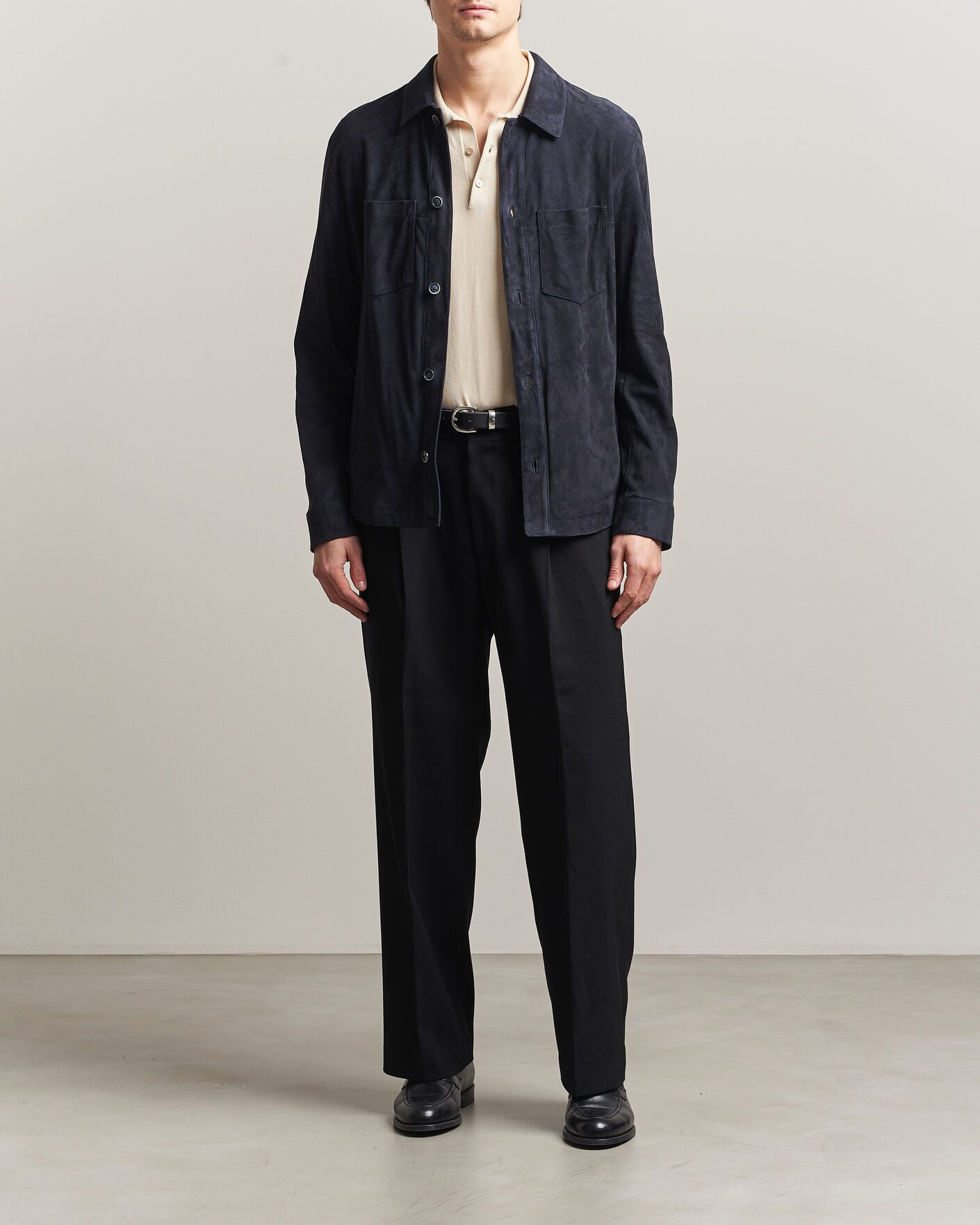 Mies | Takit | BOSS CAMEL | Mando Suede Jacket Dark Blue