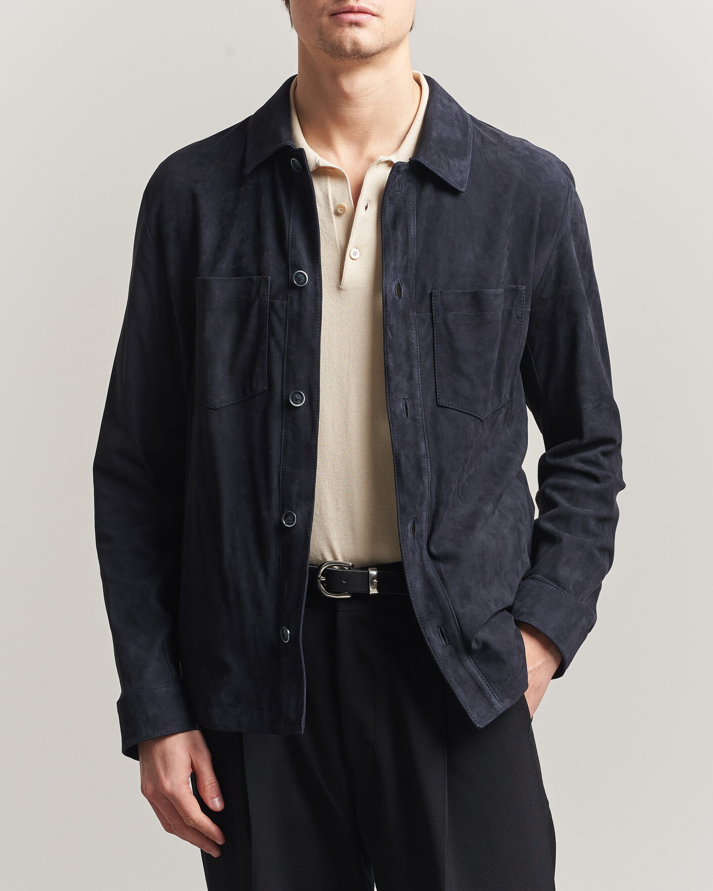 Mies | Takit | BOSS CAMEL | Mando Suede Jacket Dark Blue