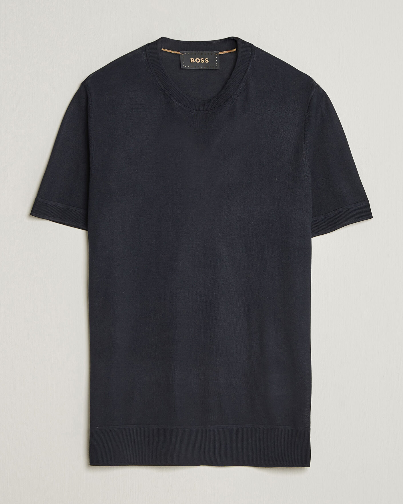 Mies | T-paidat | BOSS CAMEL | Nottano Silk Knitted T-Shirt Dark Blue