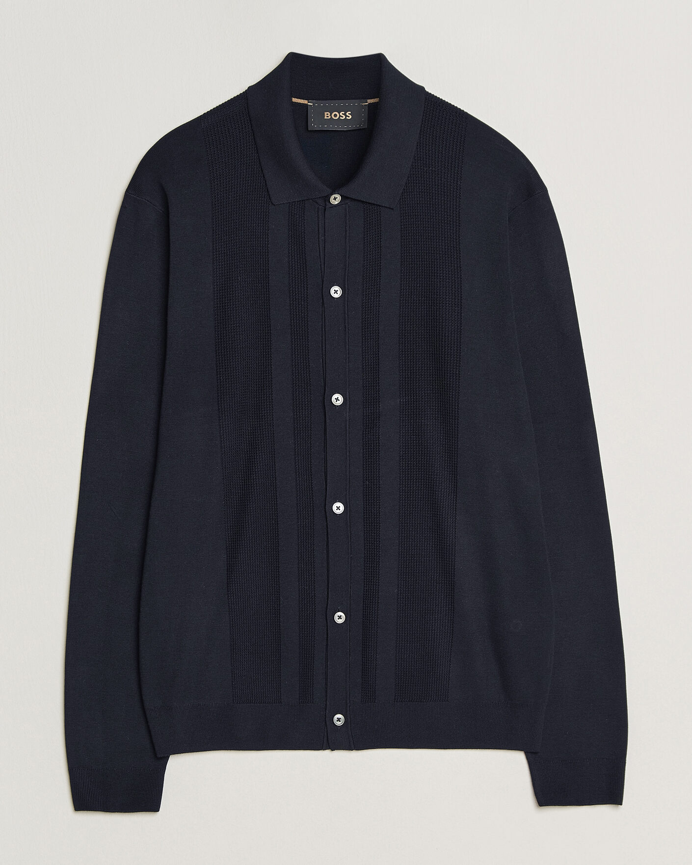 Mies | Puserot | BOSS CAMEL | Nicolo Silk Knitted Cardigan Dark Blue