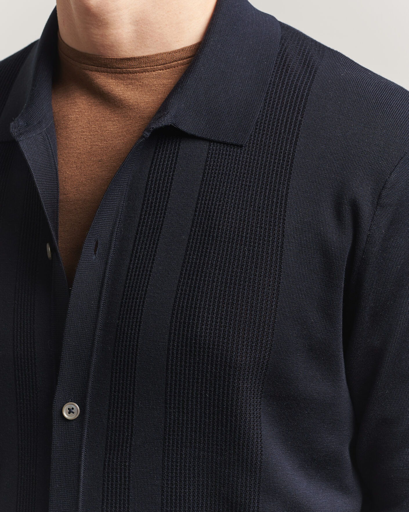 Mies | Puserot | BOSS CAMEL | Nicolo Silk Knitted Cardigan Dark Blue