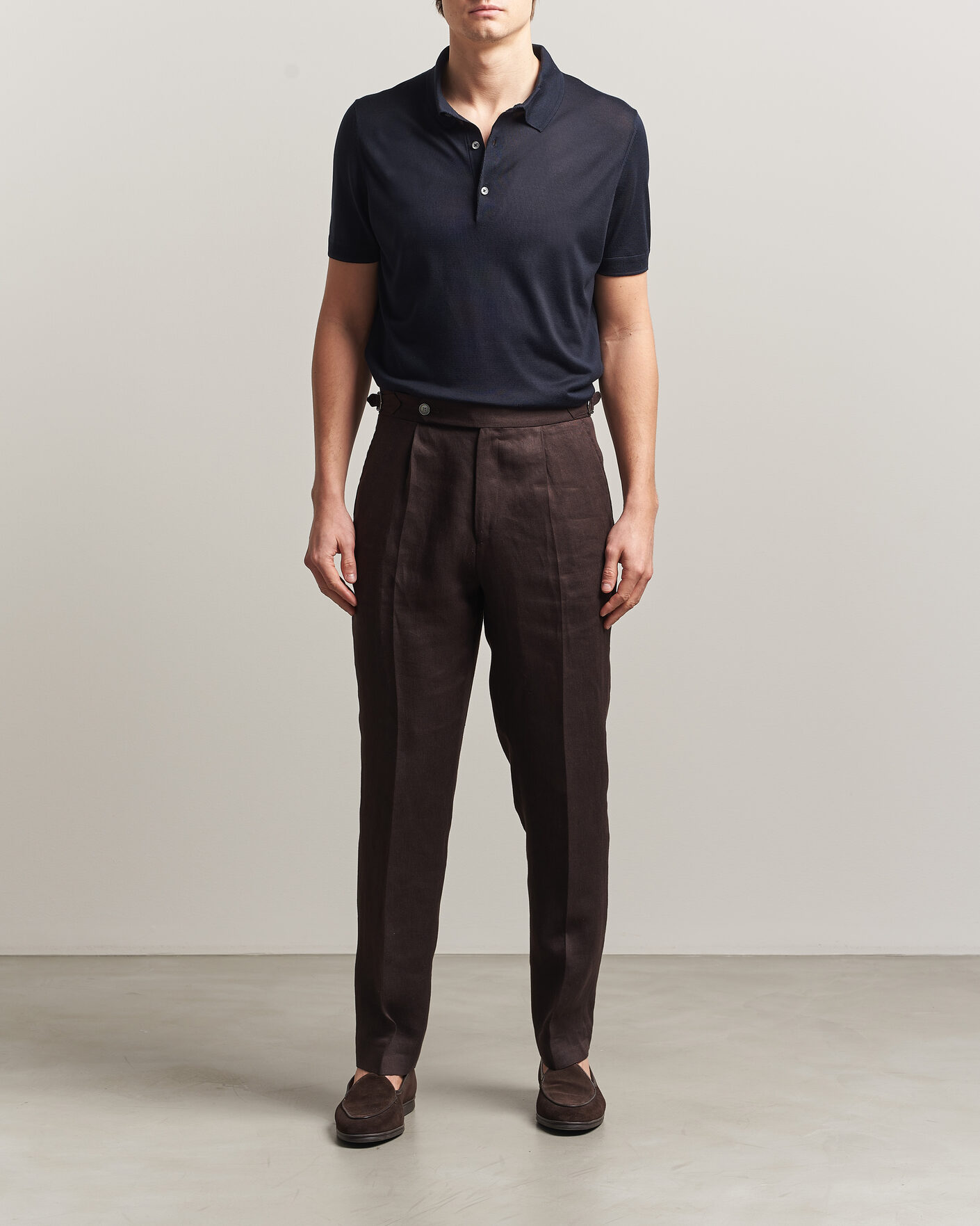 Mies | Pikeet | BOSS CAMEL | Novo Silk Knitted Polo Dark Blue