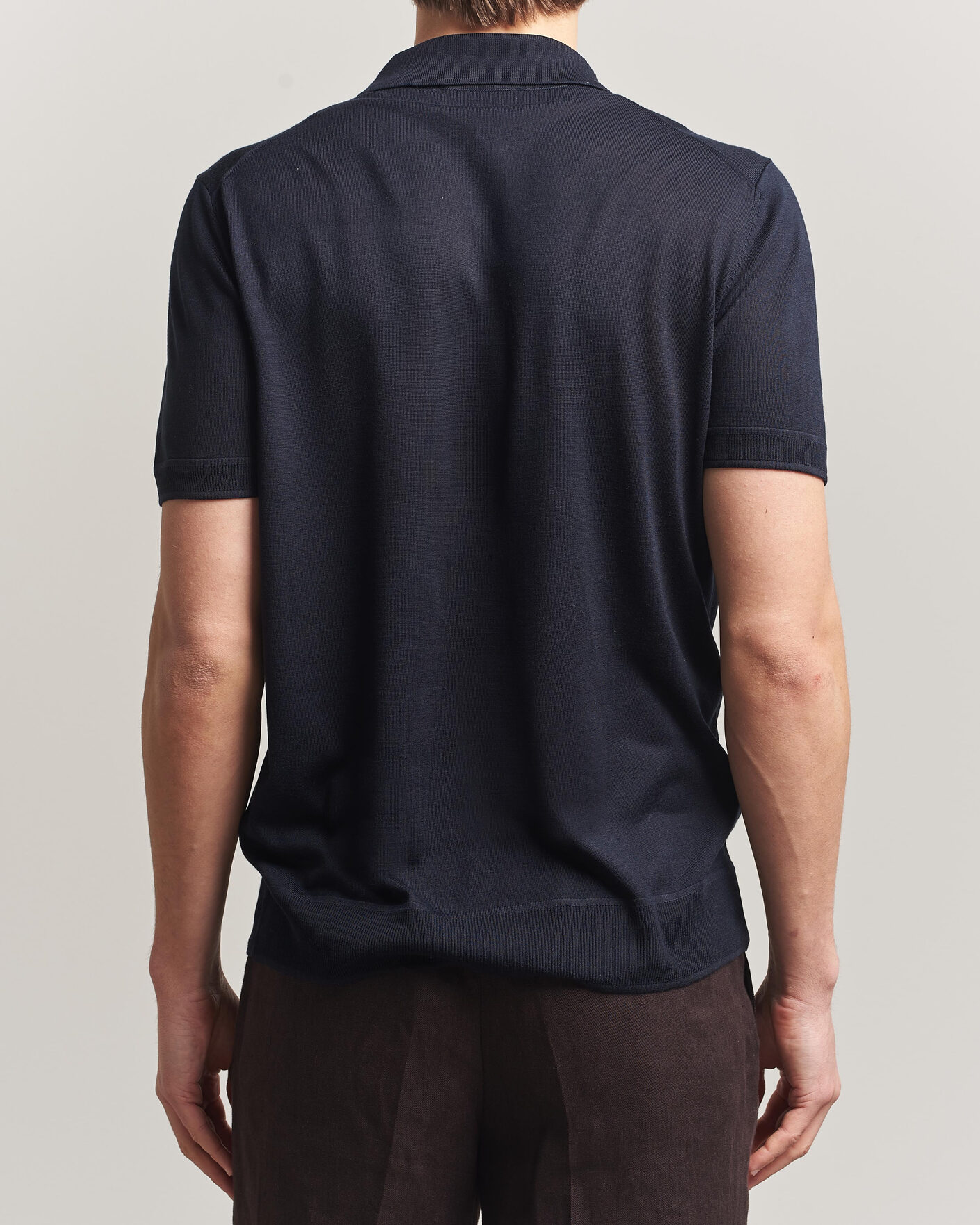 Mies | Pikeet | BOSS CAMEL | Novo Silk Knitted Polo Dark Blue