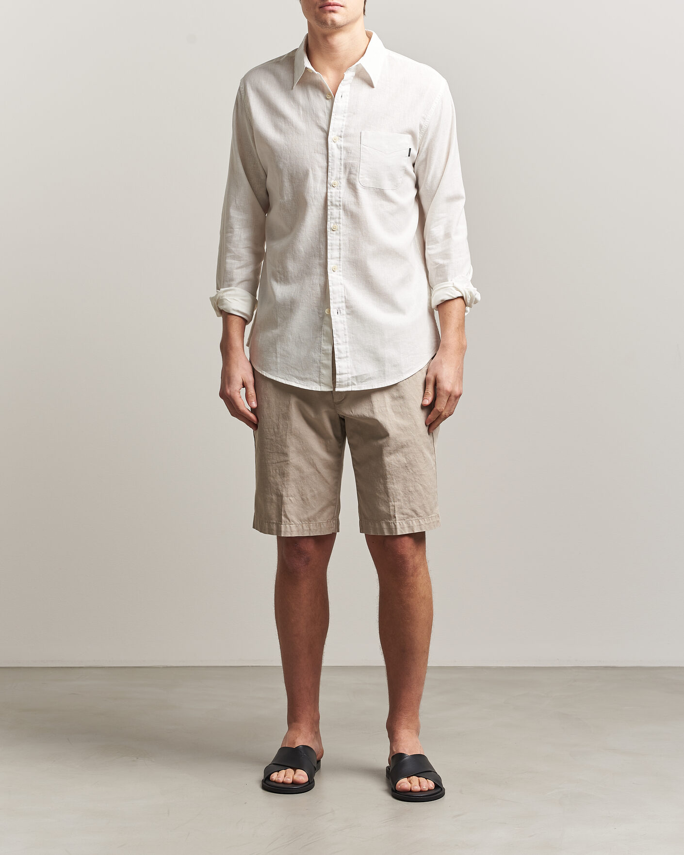 Mies | Kauluspaidat | Dockers | Slim Linen/Cotton Shirt Undyed