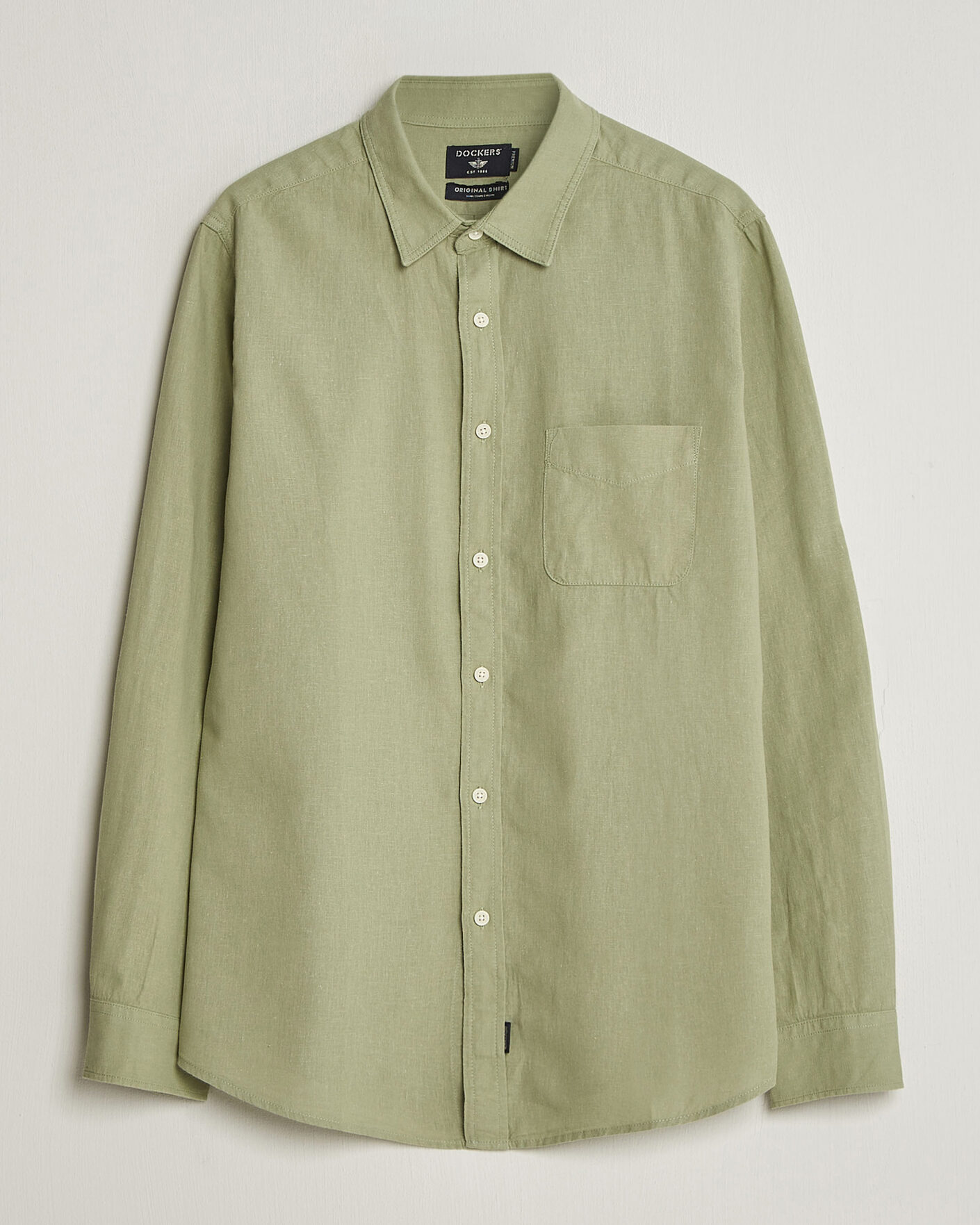 Mies | Kauluspaidat | Dockers | Slim Linen/Cotton Shirt Tea