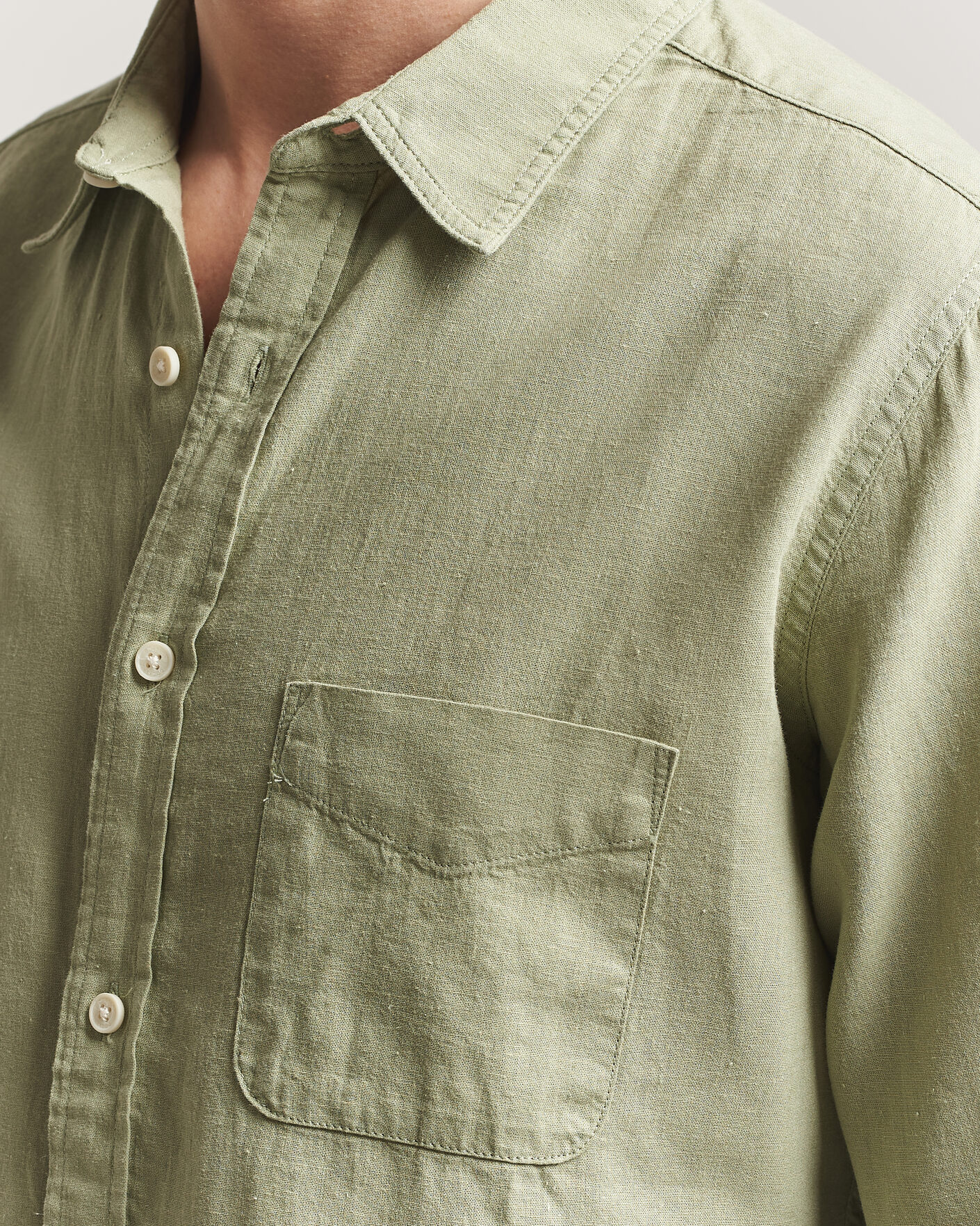 Mies | Kauluspaidat | Dockers | Slim Linen/Cotton Shirt Tea