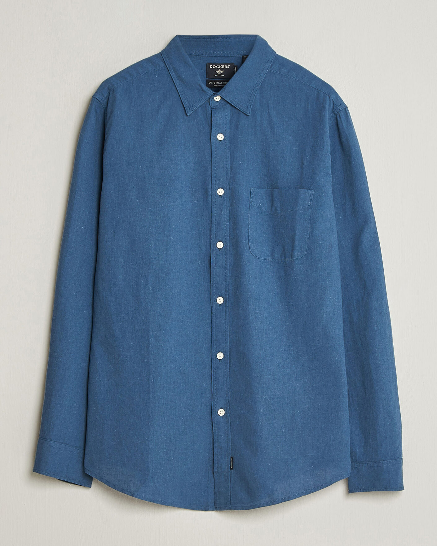 Mies | Kauluspaidat | Dockers | Slim Linen/Cotton Shirt Bering Sea