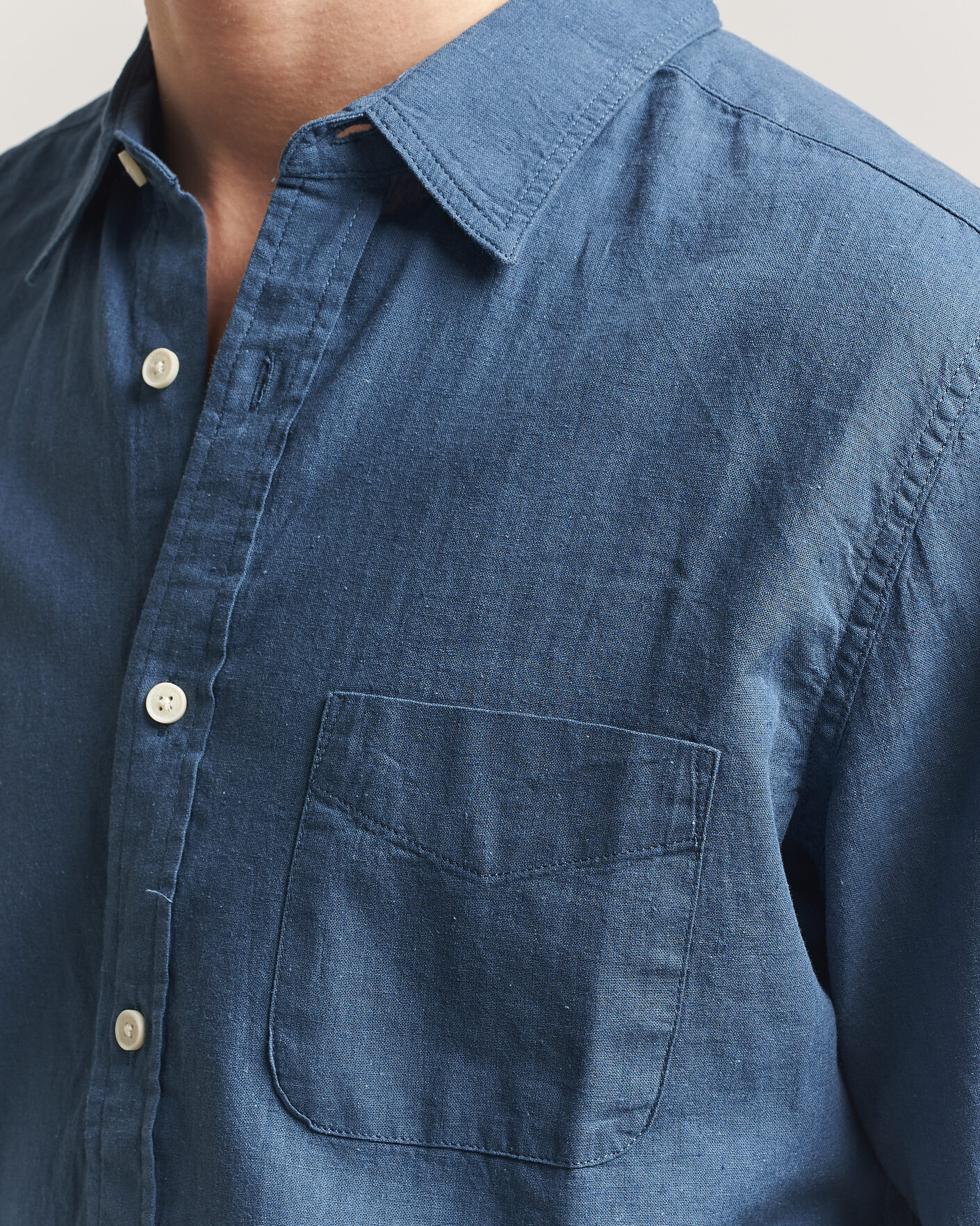 Mies | Kauluspaidat | Dockers | Slim Linen/Cotton Shirt Bering Sea