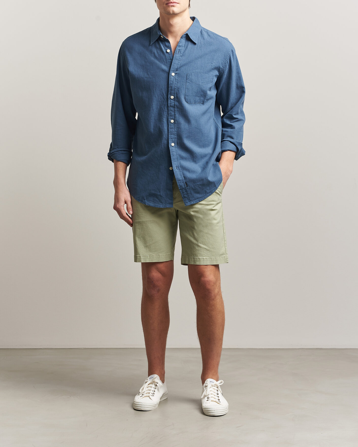 Mies | Shortsit | Dockers | Slim Cotton/Linen Shorts Tea