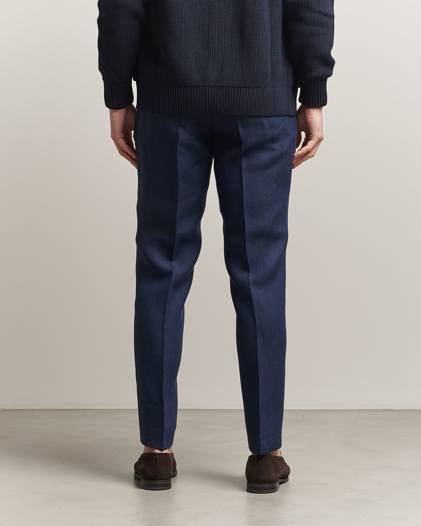 Mies | Housut | Oscar Jacobson | Dandy Linen Trousers Navy