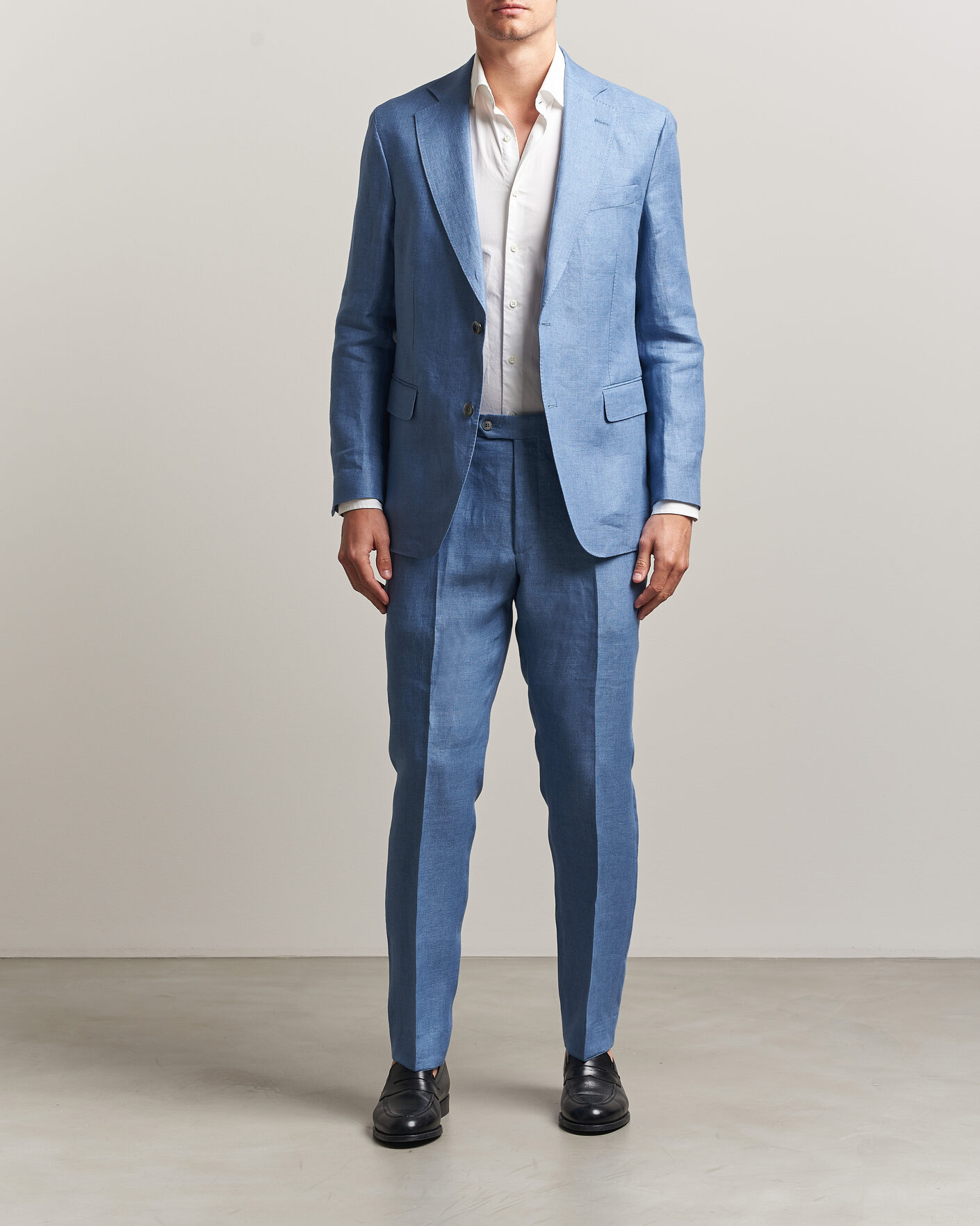 Mies | Housut | Oscar Jacobson | Dandy Linen Trousers Light Blue