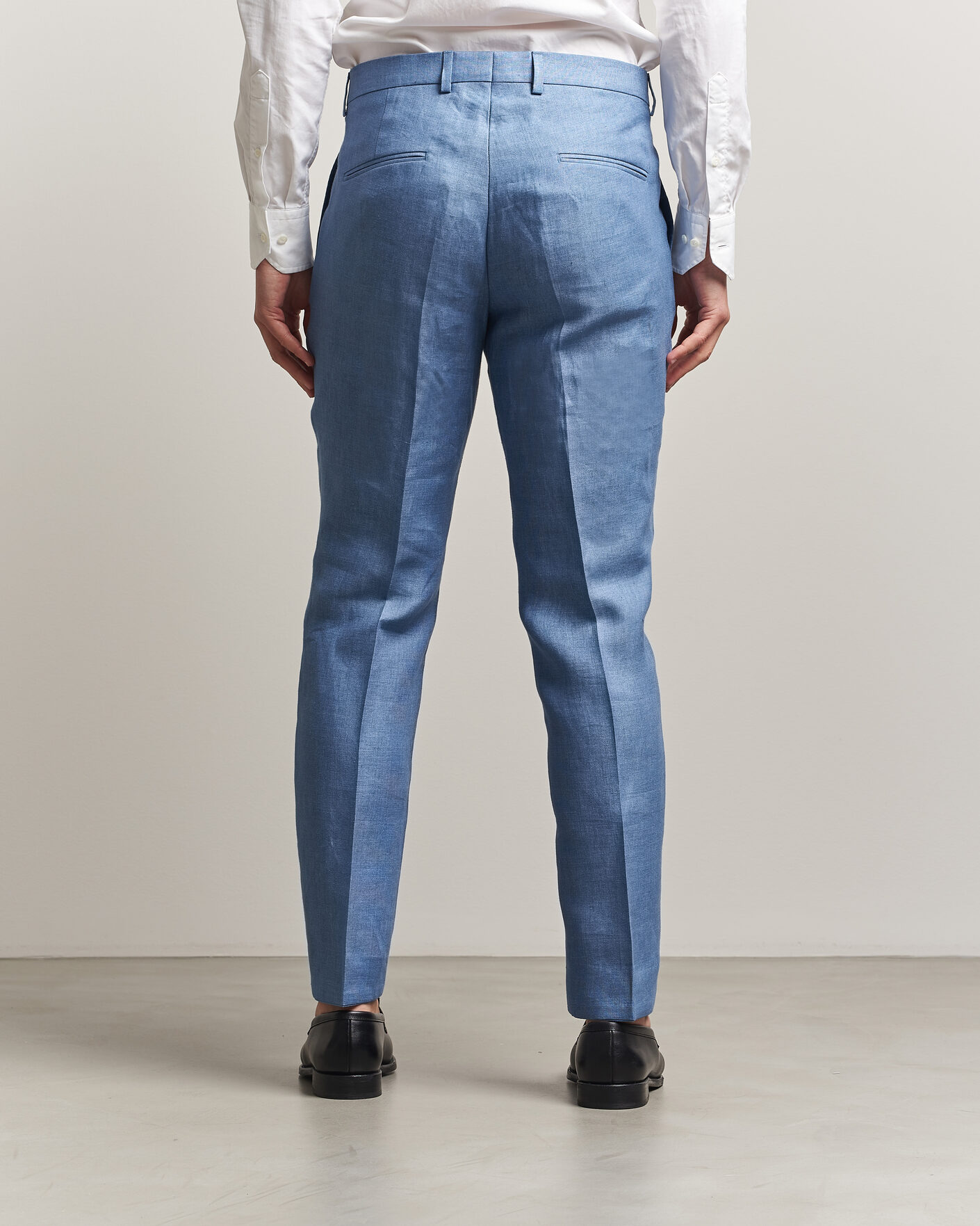 Mies | Housut | Oscar Jacobson | Dandy Linen Trousers Light Blue