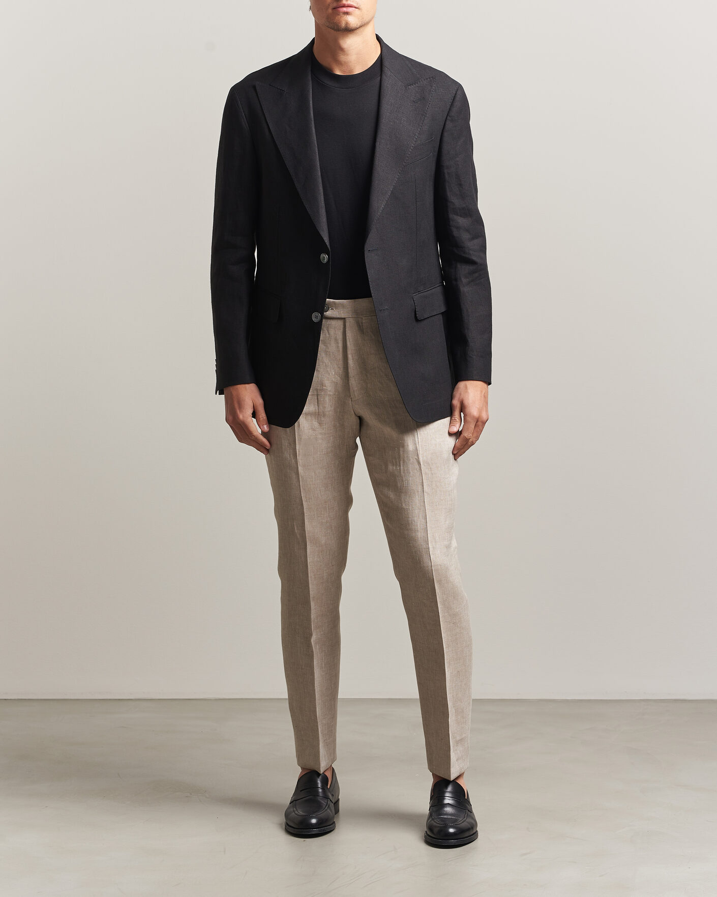 Mies | Housut | Oscar Jacobson | Dandy Linen Trousers Beige