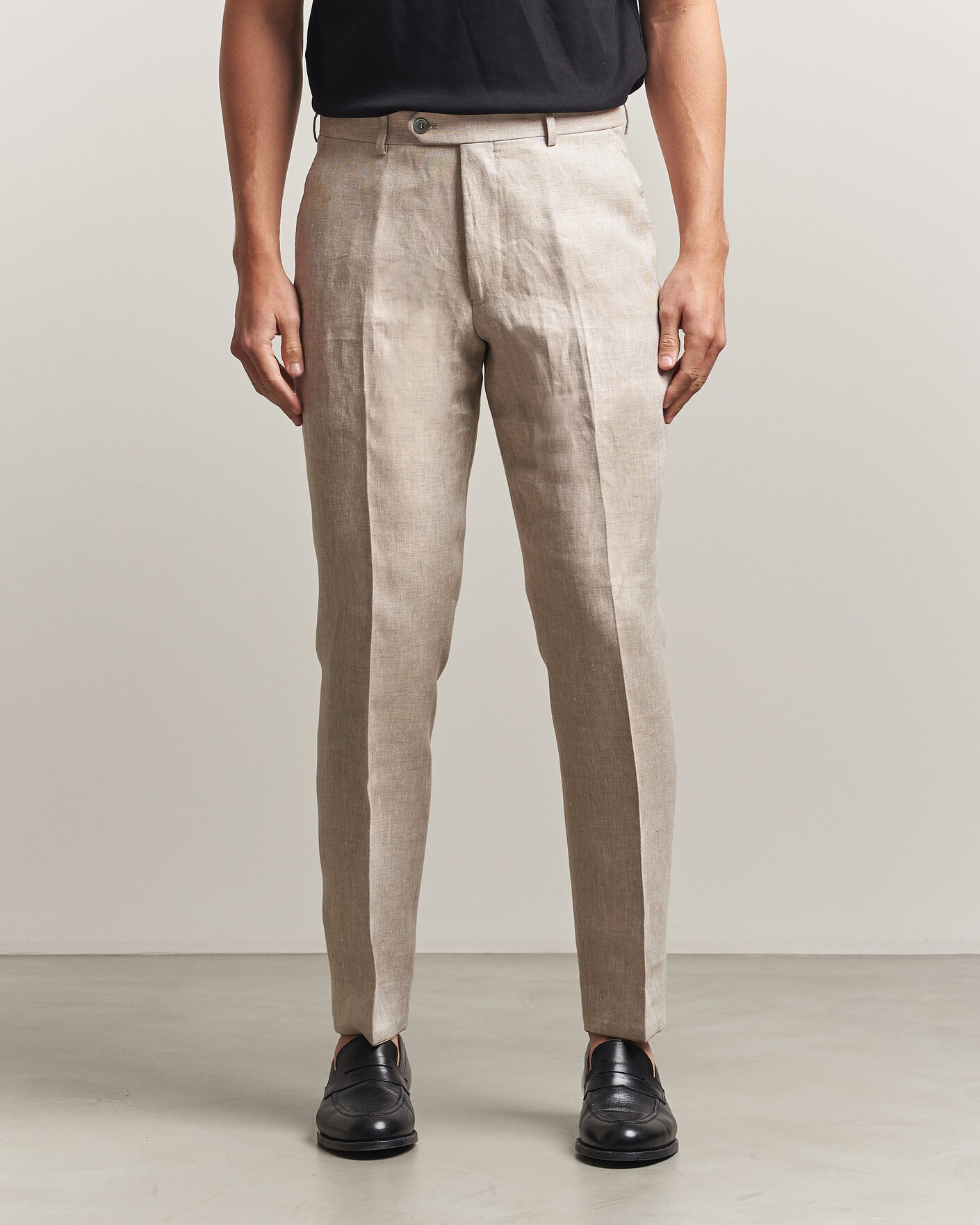 Mies | Housut | Oscar Jacobson | Dandy Linen Trousers Beige
