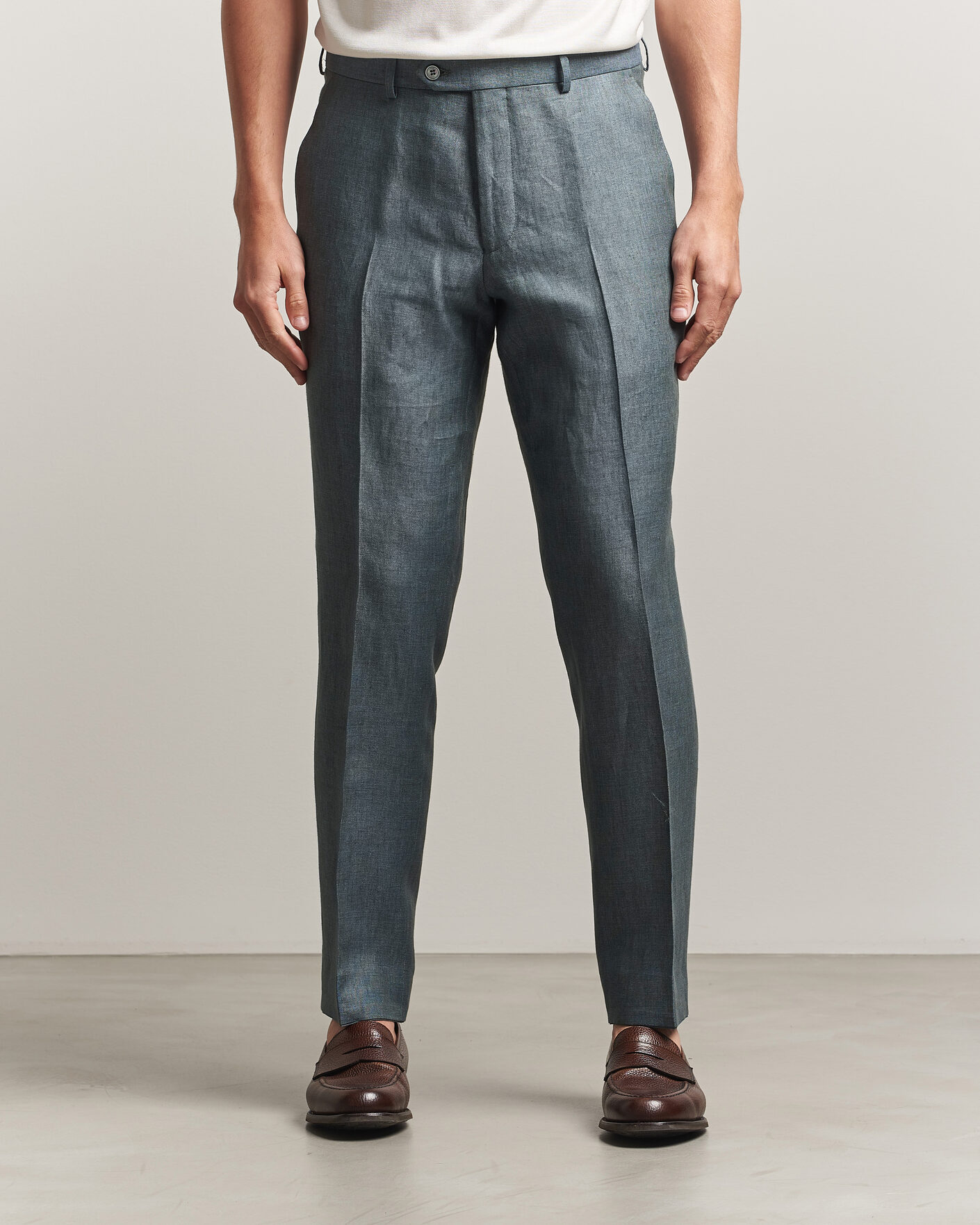 Mies | Housut | Oscar Jacobson | Dandy Linen Trousers Green
