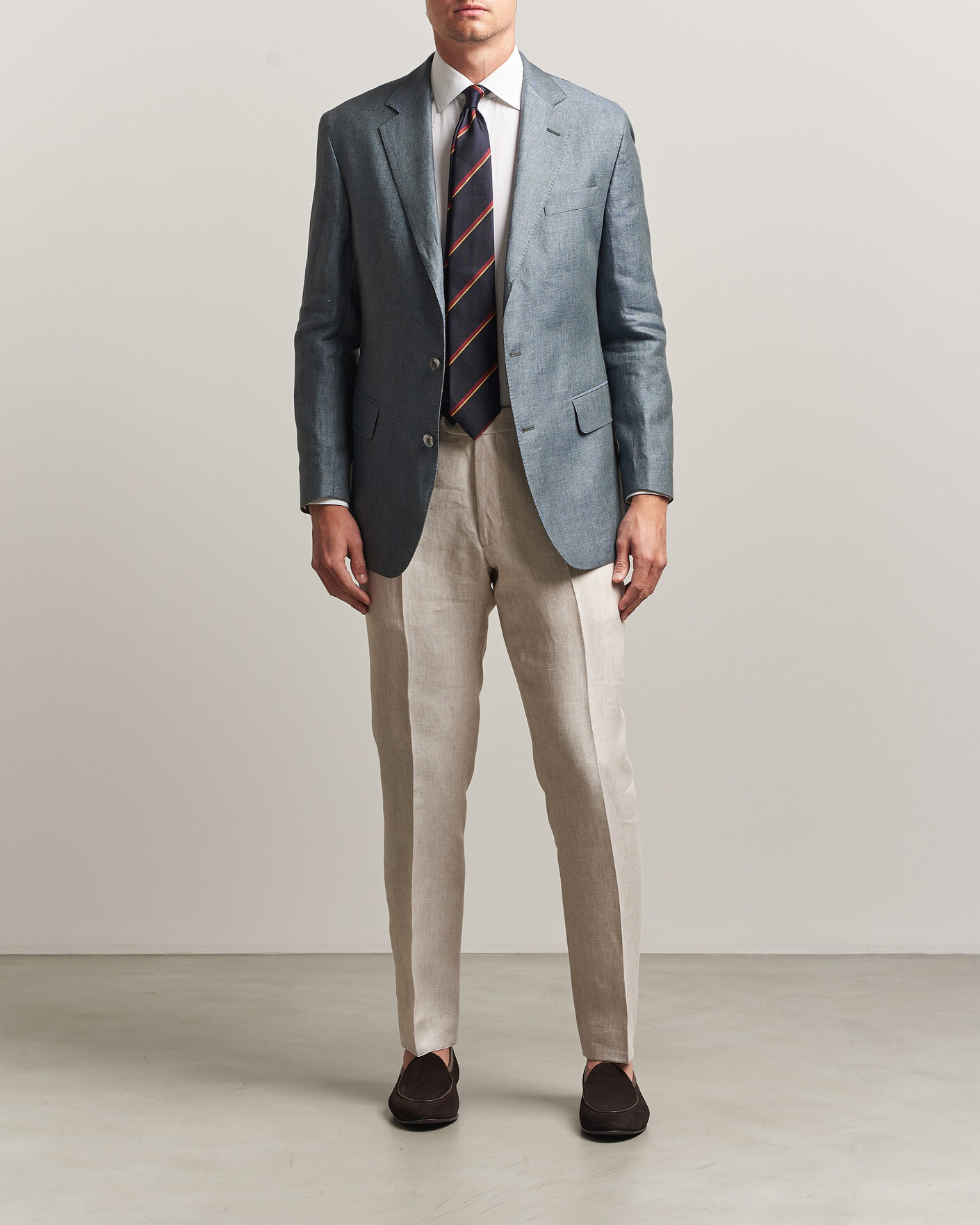 Mies | Housut | Oscar Jacobson | Dandy Linen Trousers Off White